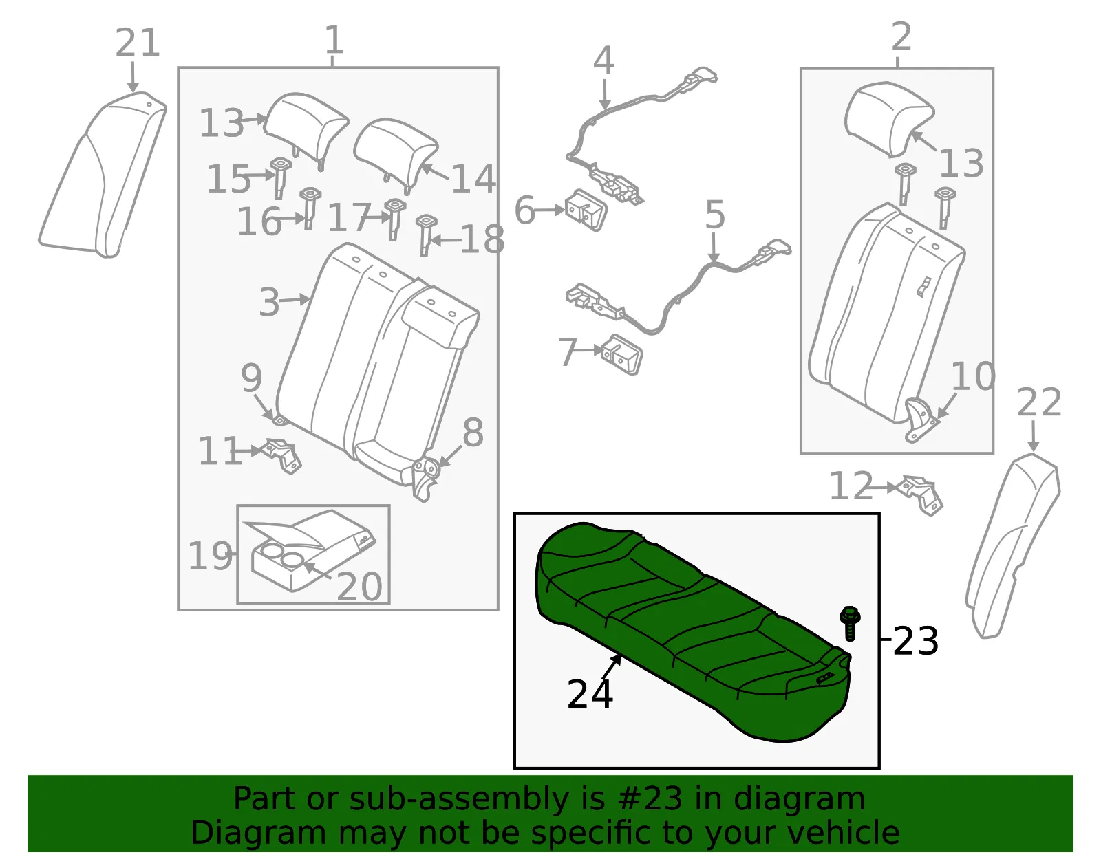 Cushion Assembly - Kia (89100-2GHF0AG5) - view 2