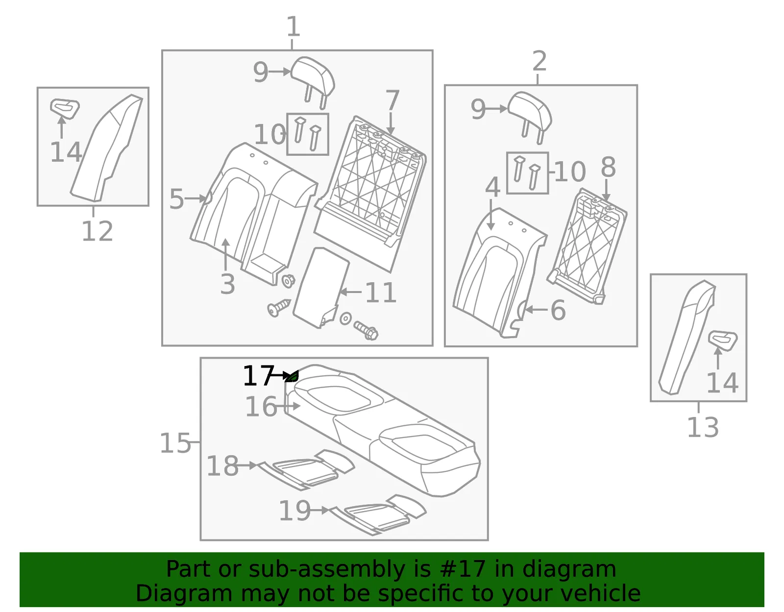 Cushion Assembly - Kia (89100-2T880AK2) - view 2