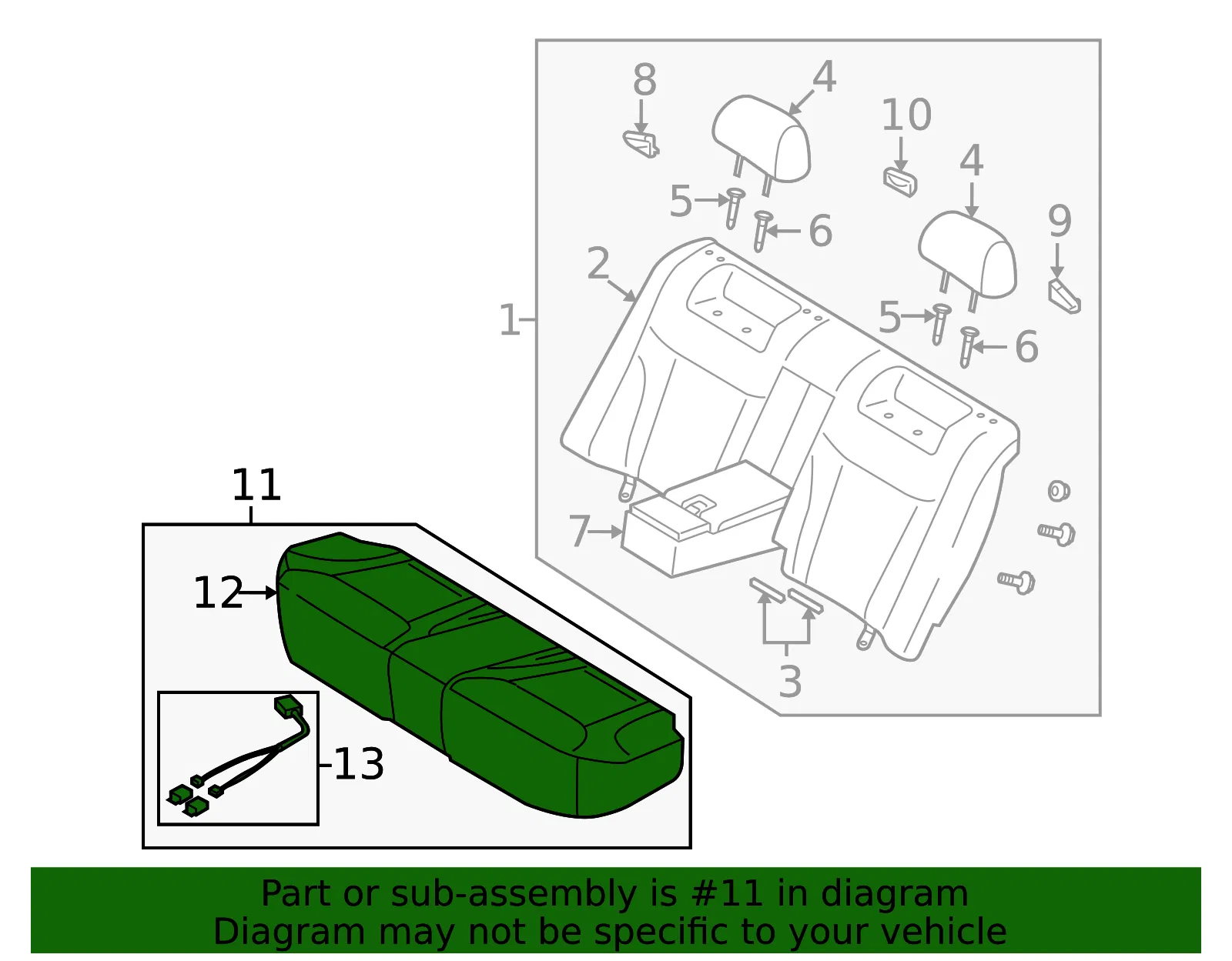 Cushion Assembly - Kia (89100-3F500717) - view 2