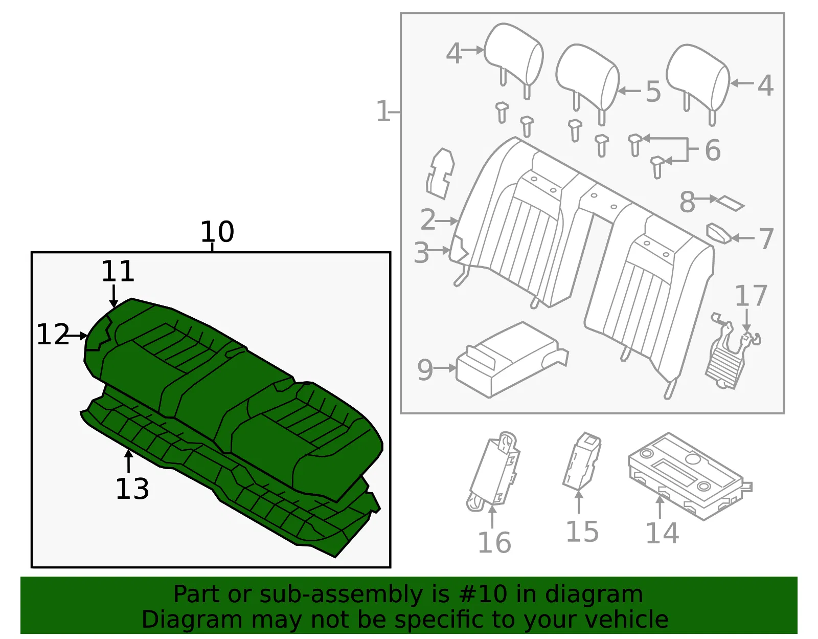 Cushion Assembly - Kia (89100-3T120KCF) - view 2