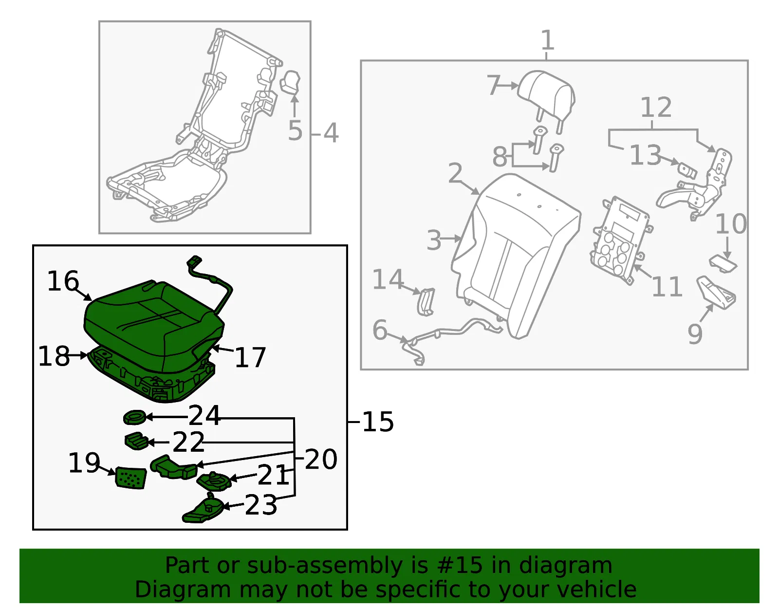 Cushion Assembly - Kia (89100-3T930KEN) - view 2