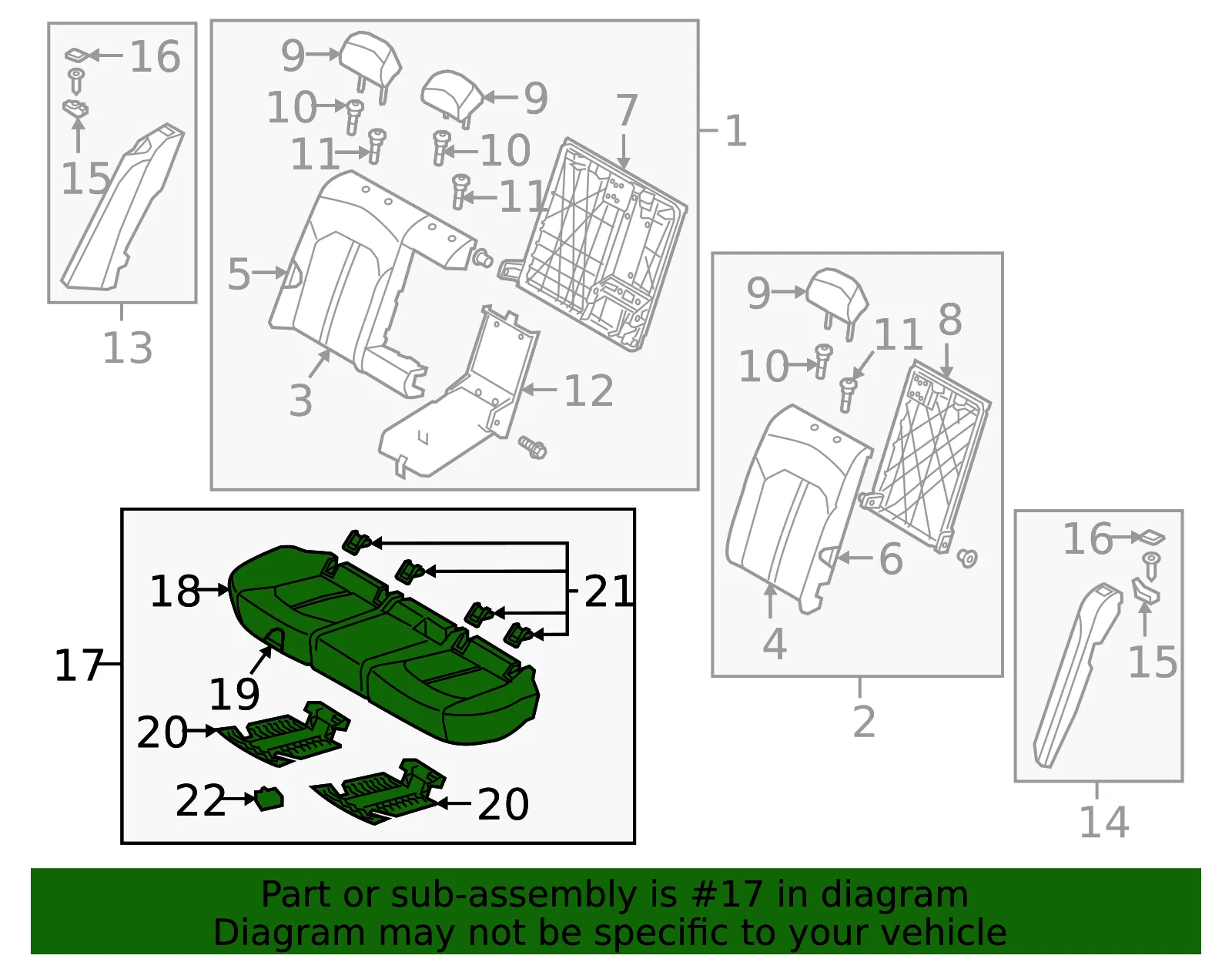 Cushion Assembly - Kia (89100-A8320HE4) - view 2