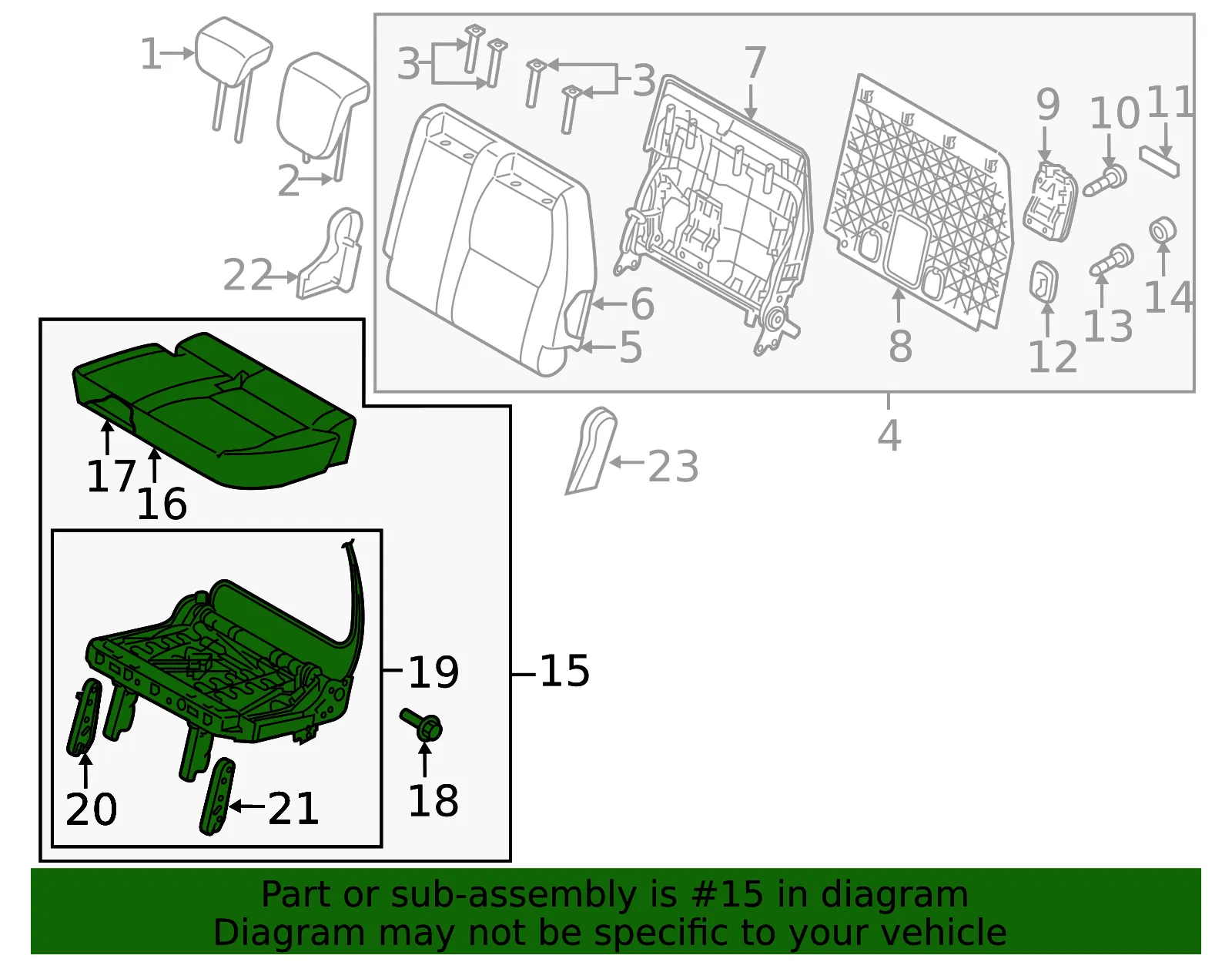 Seat Cushion - Kia (89100-A9070DLF) - view 2