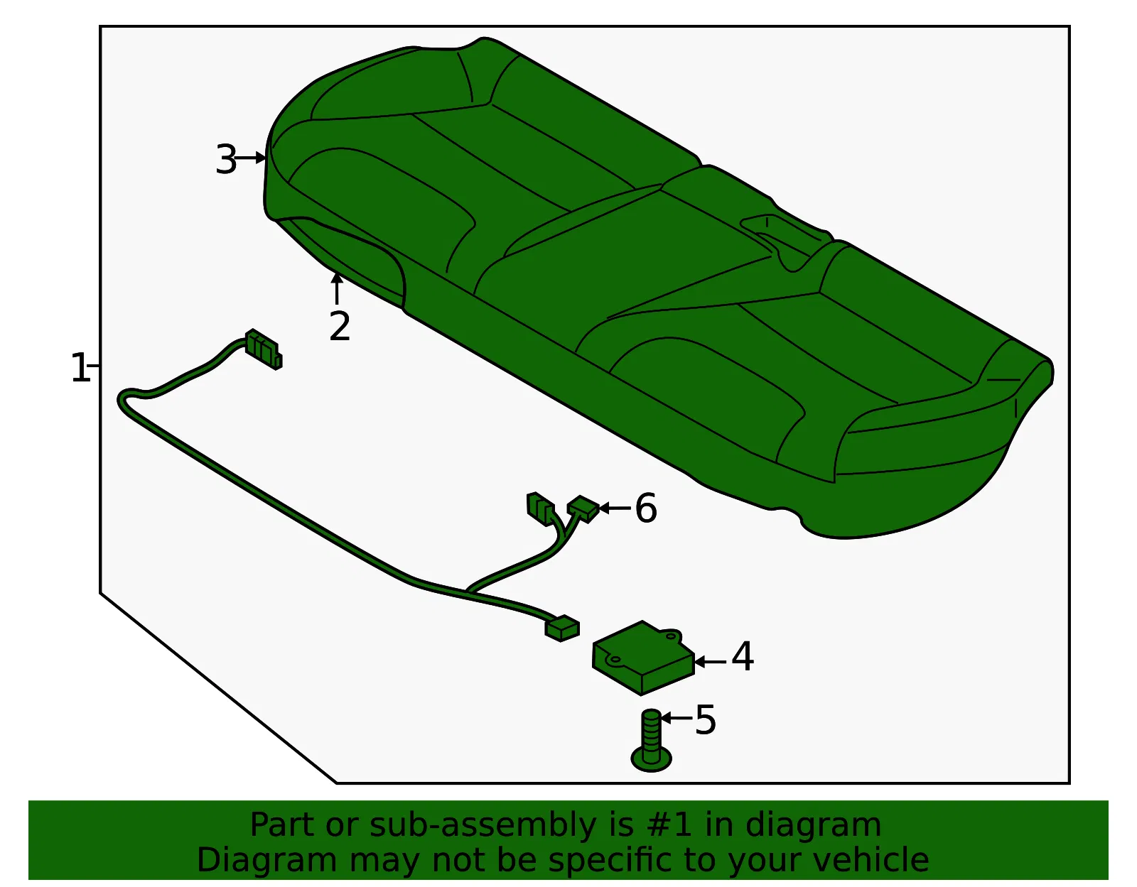Cushion Assembly - Kia (89100-AO810A3Q) - view 2