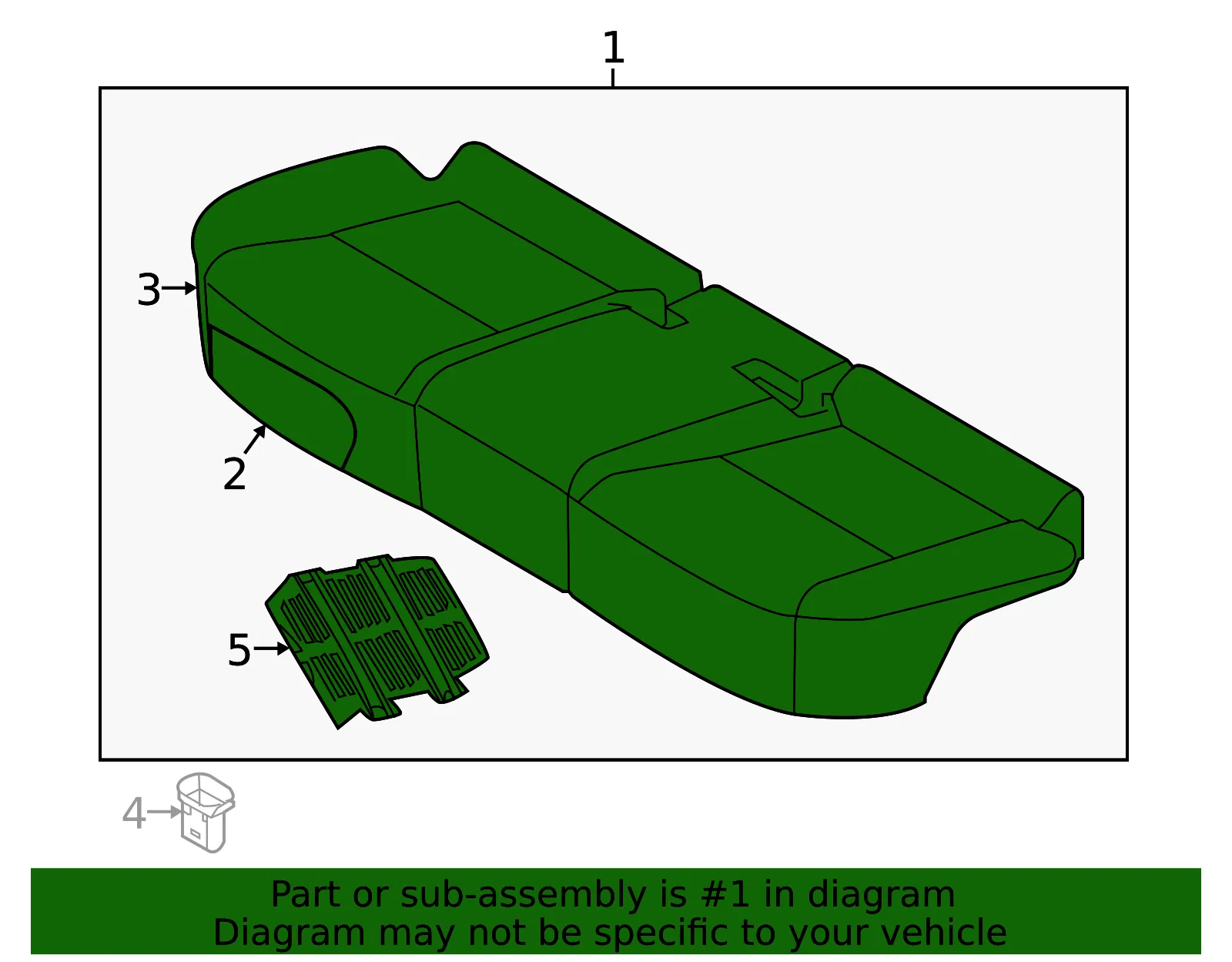 Seat Cushion - Kia (89100-D9070BQL) - view 2