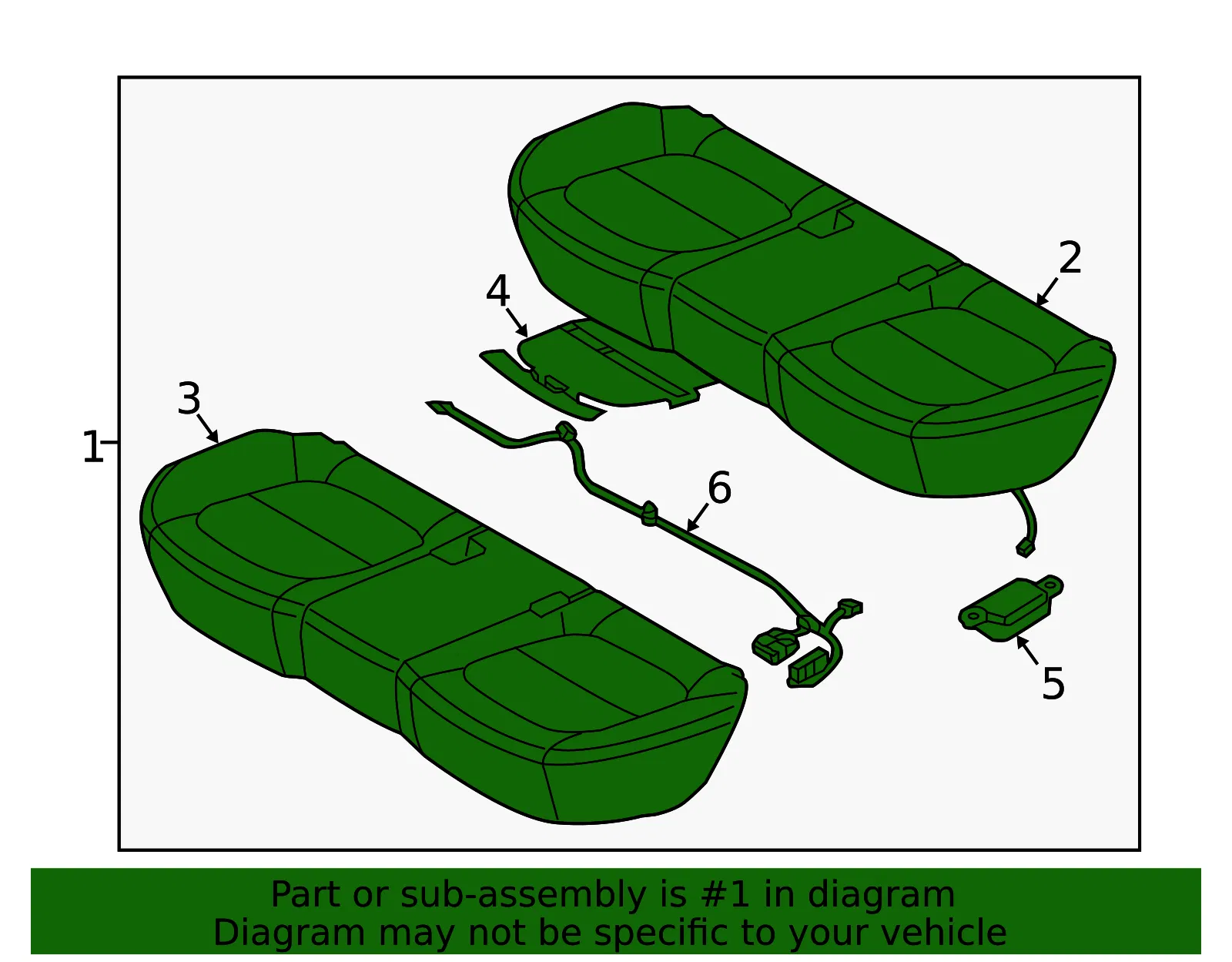 Cushion Assembly - Kia (89100-E4210ASW) - view 2
