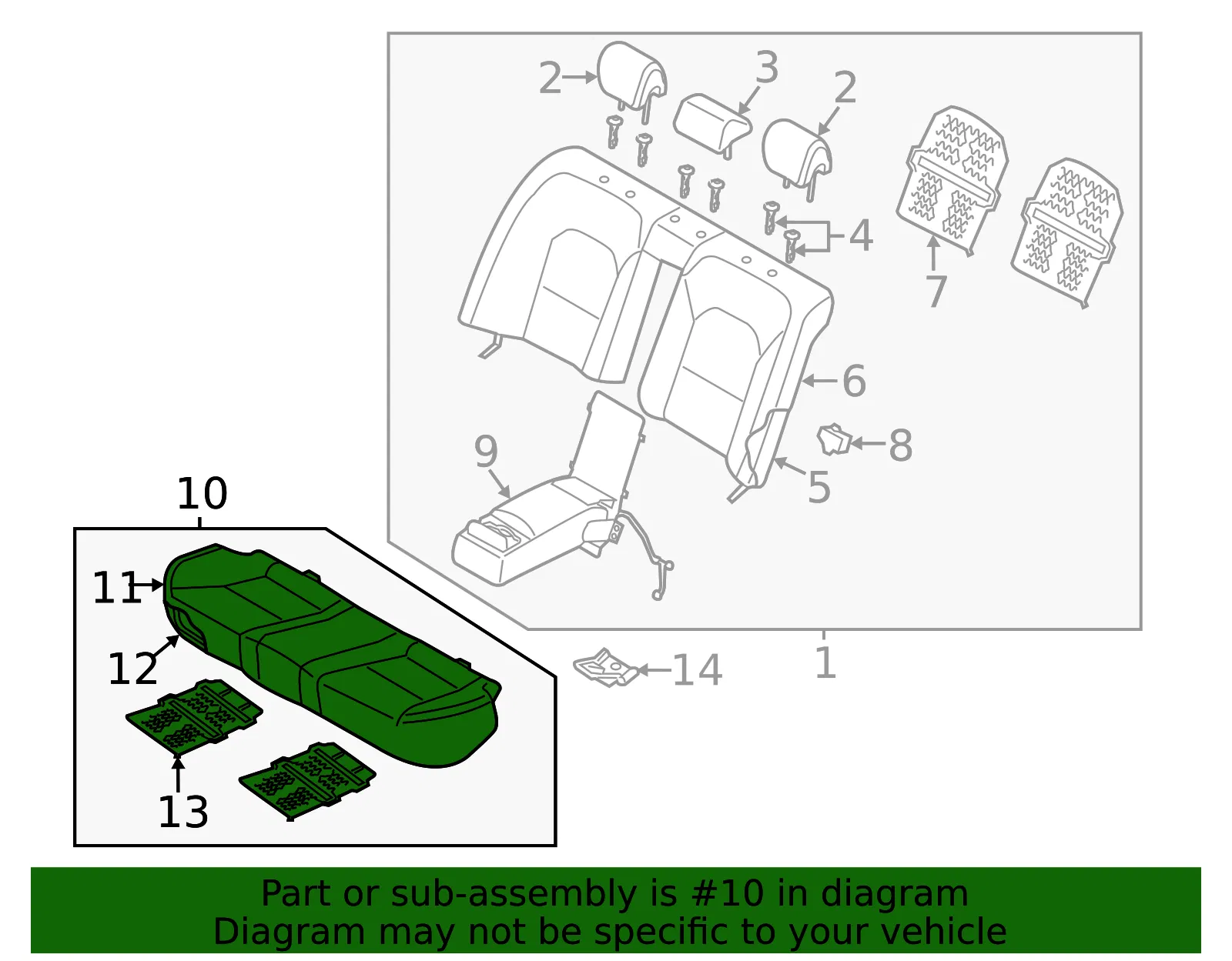 Cushion Assembly - Kia (89100-F6910YCD) - view 2
