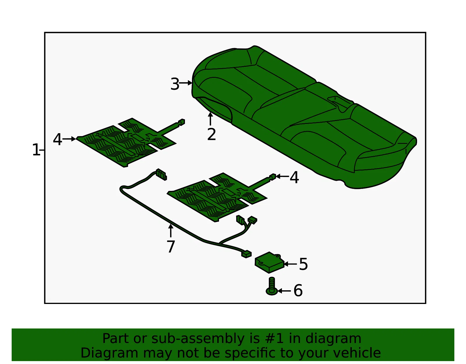 Cushion Assembly - Kia (89100-G5030B31) - view 2