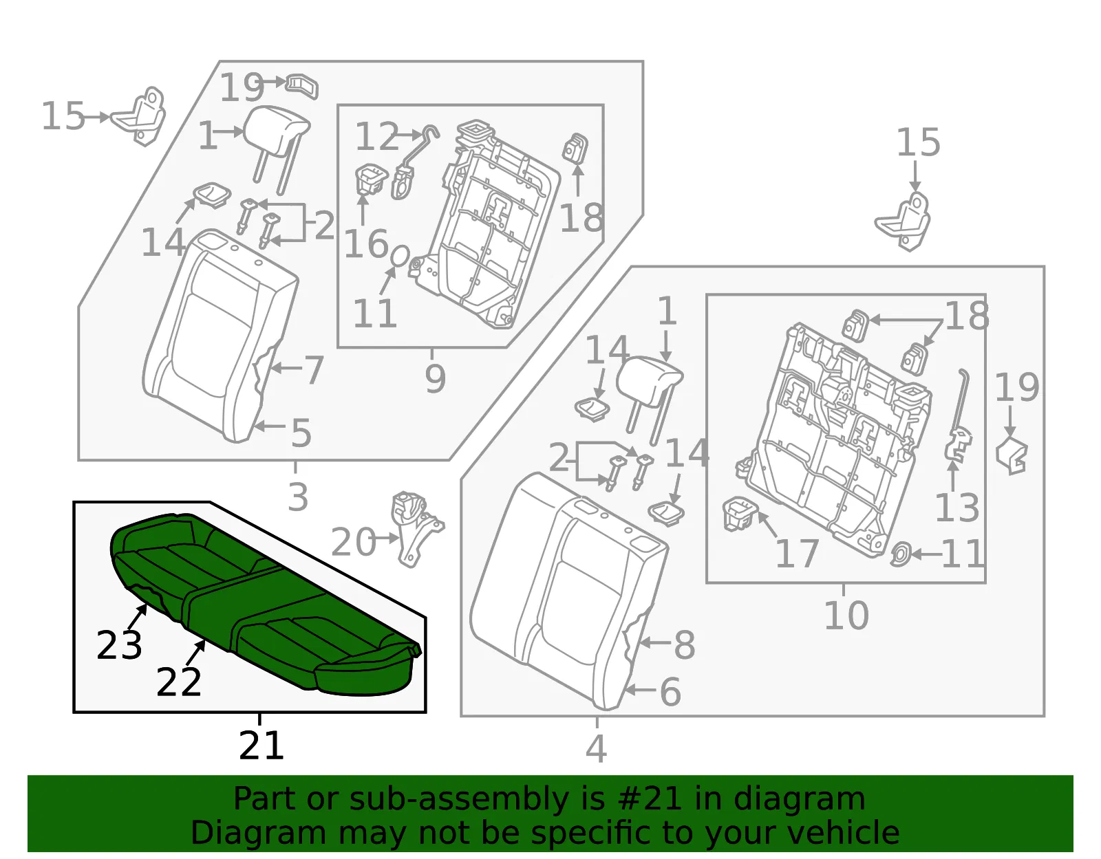 Cushion Assembly - Kia (89100-H9010SKB) - view 2