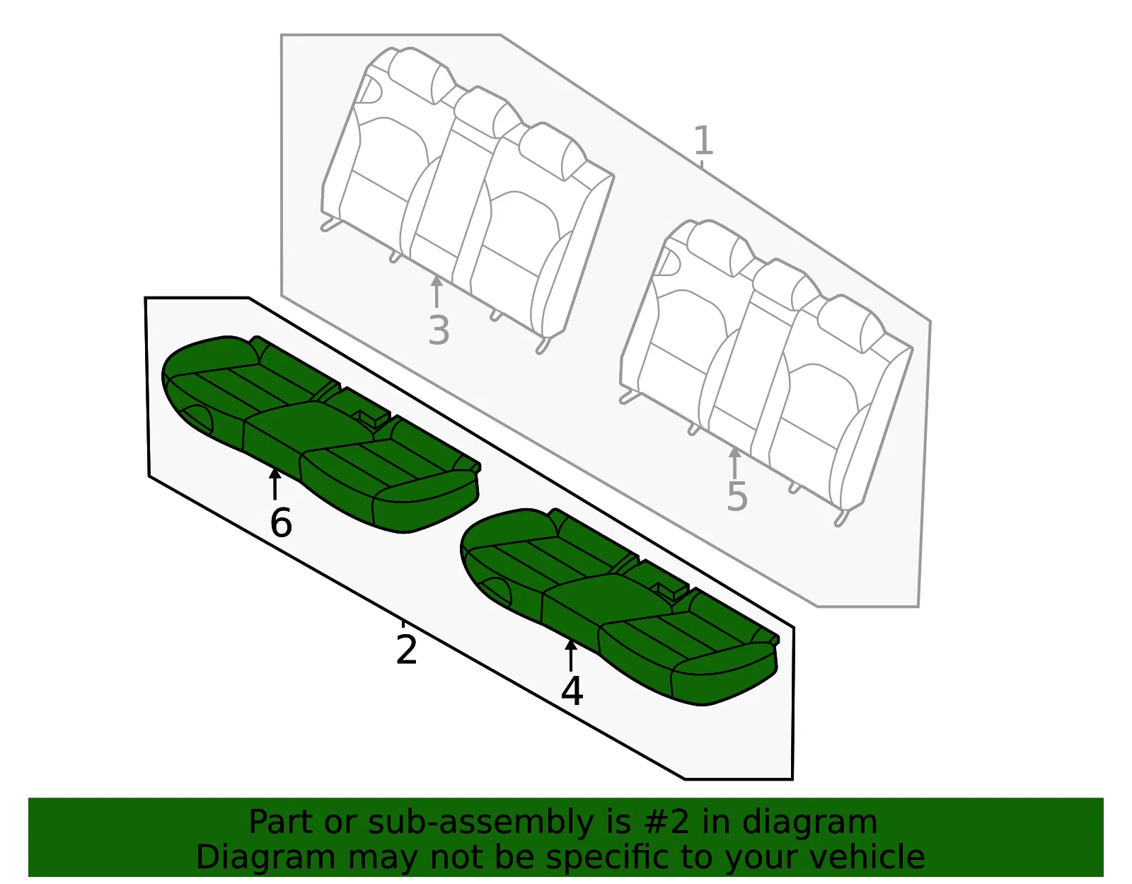 Cushion Assembly - Kia (89100-M6100B4Z) - view 2