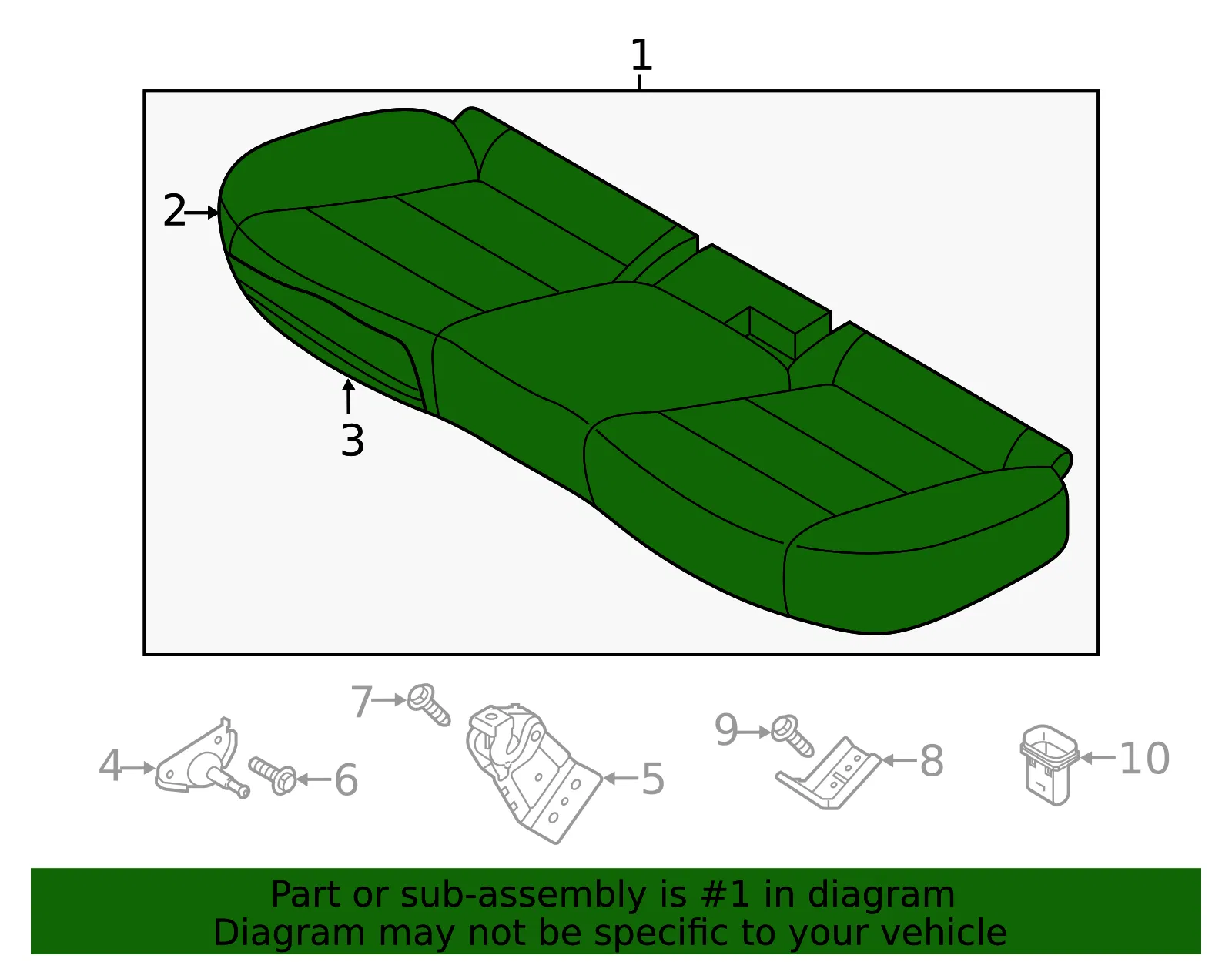 Cushion Assembly - Kia (89100-M6400B5J) - view 2