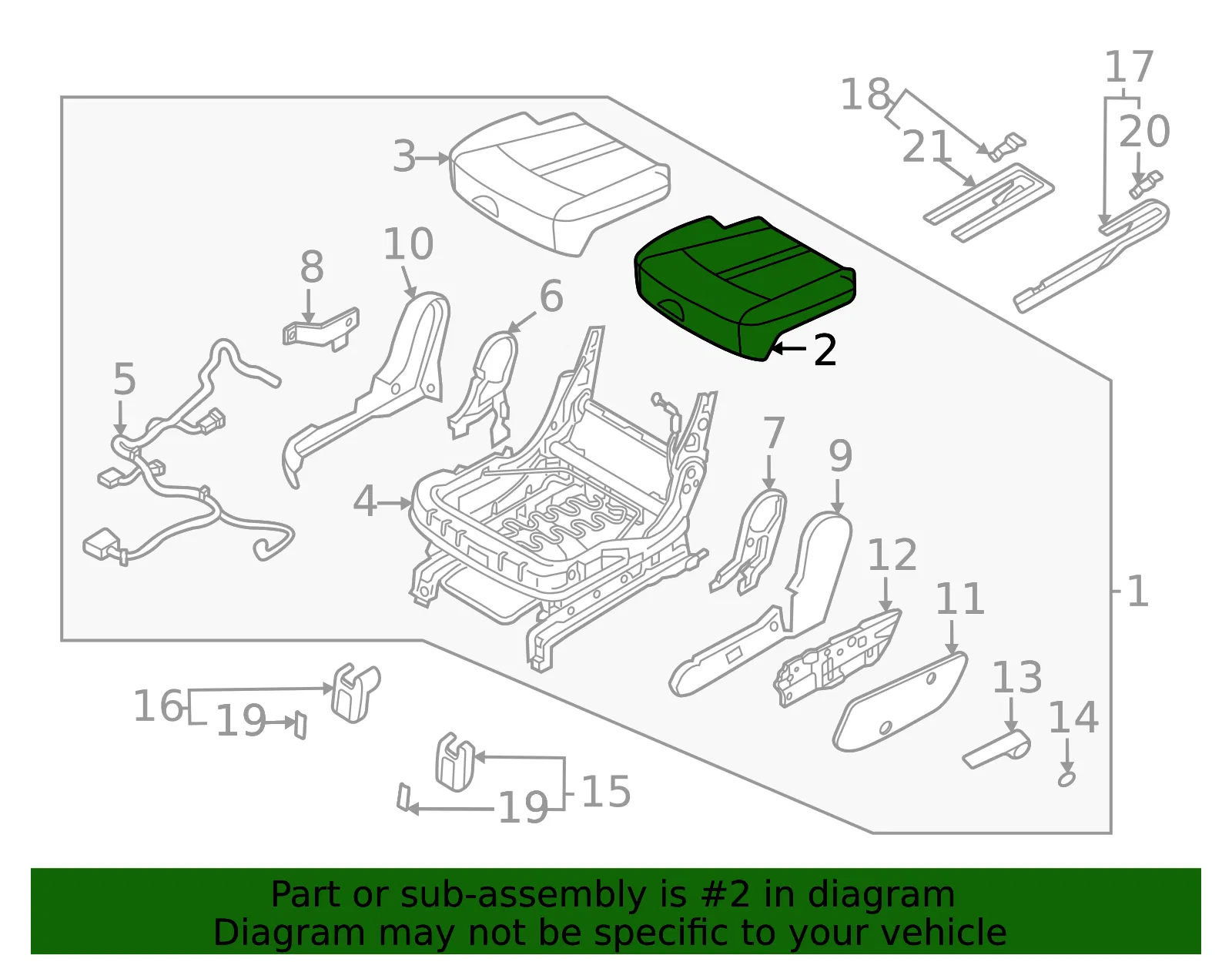 Cushion Assembly - Kia (89100-P2600MD6) - view 2