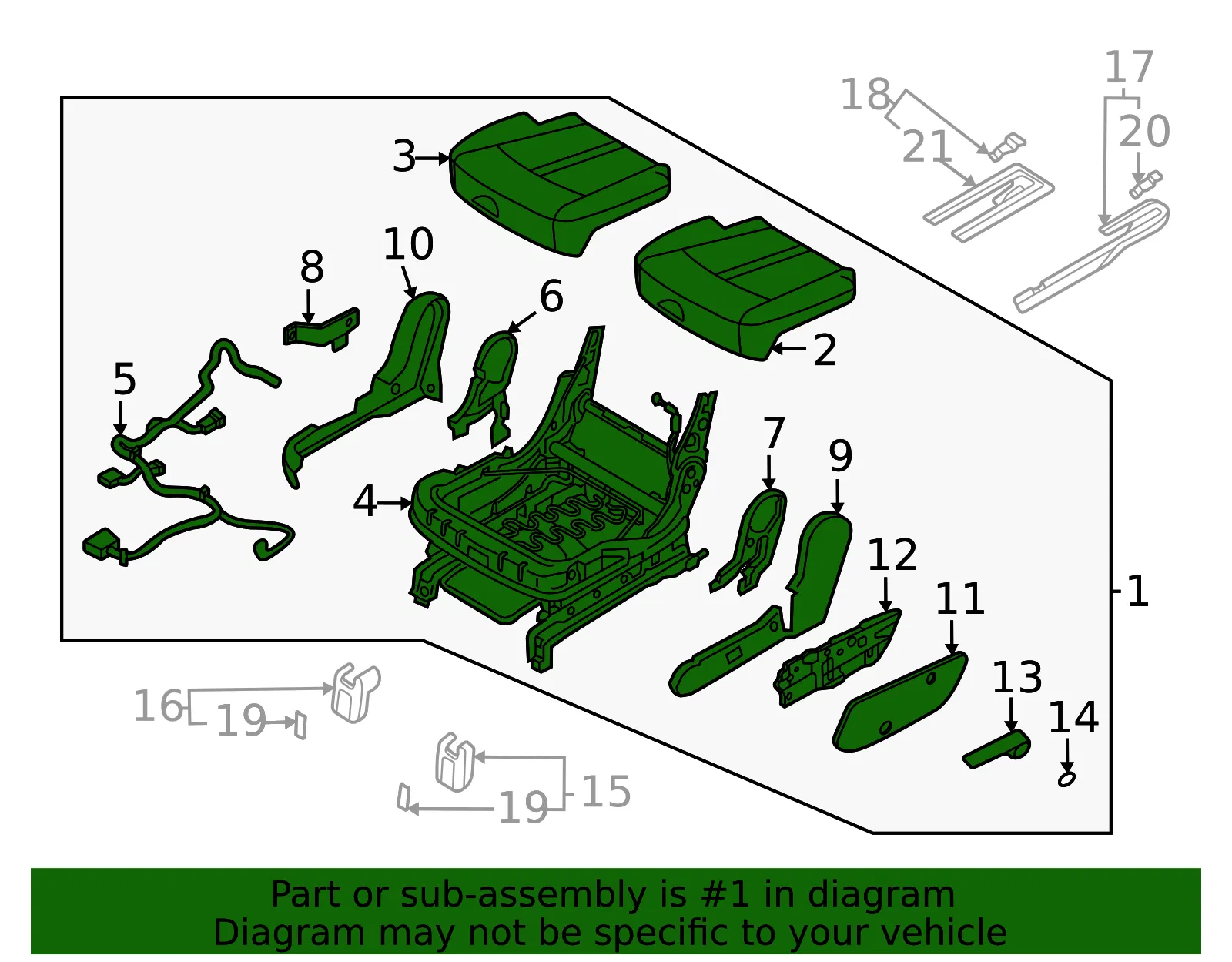 Cushion Assembly - Kia (89100-R5190MRU) - view 2