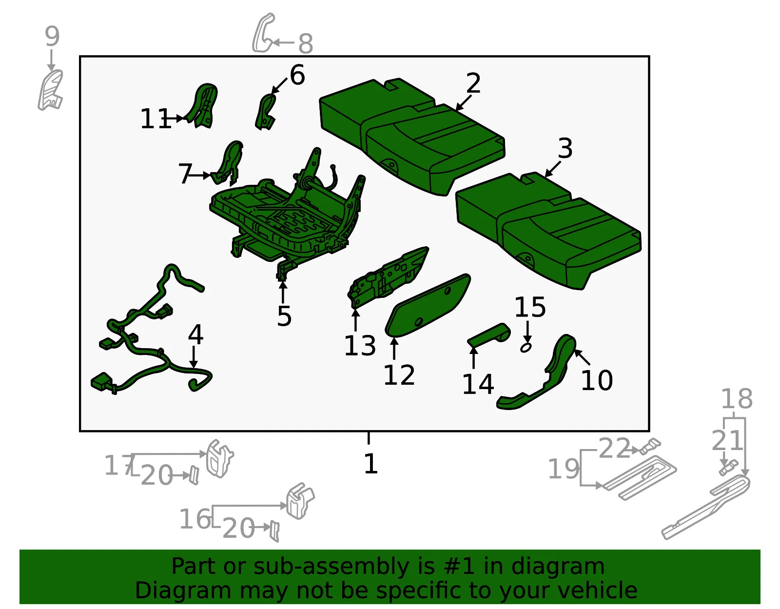 Cushion Assembly - Kia (89100-R5720MDQ) - view 2