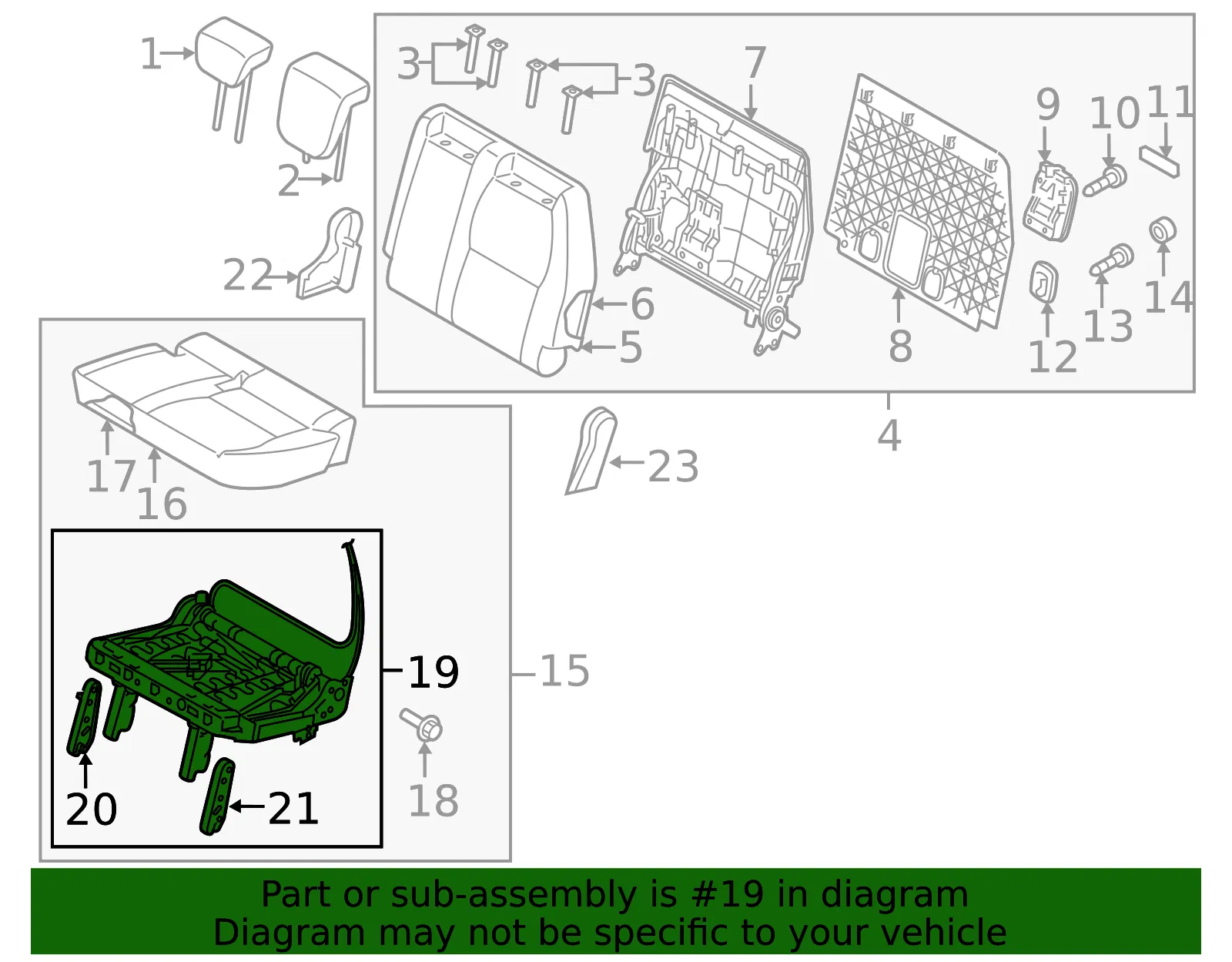 Cushion Frame - Kia (89110-A9070WK) - view 2