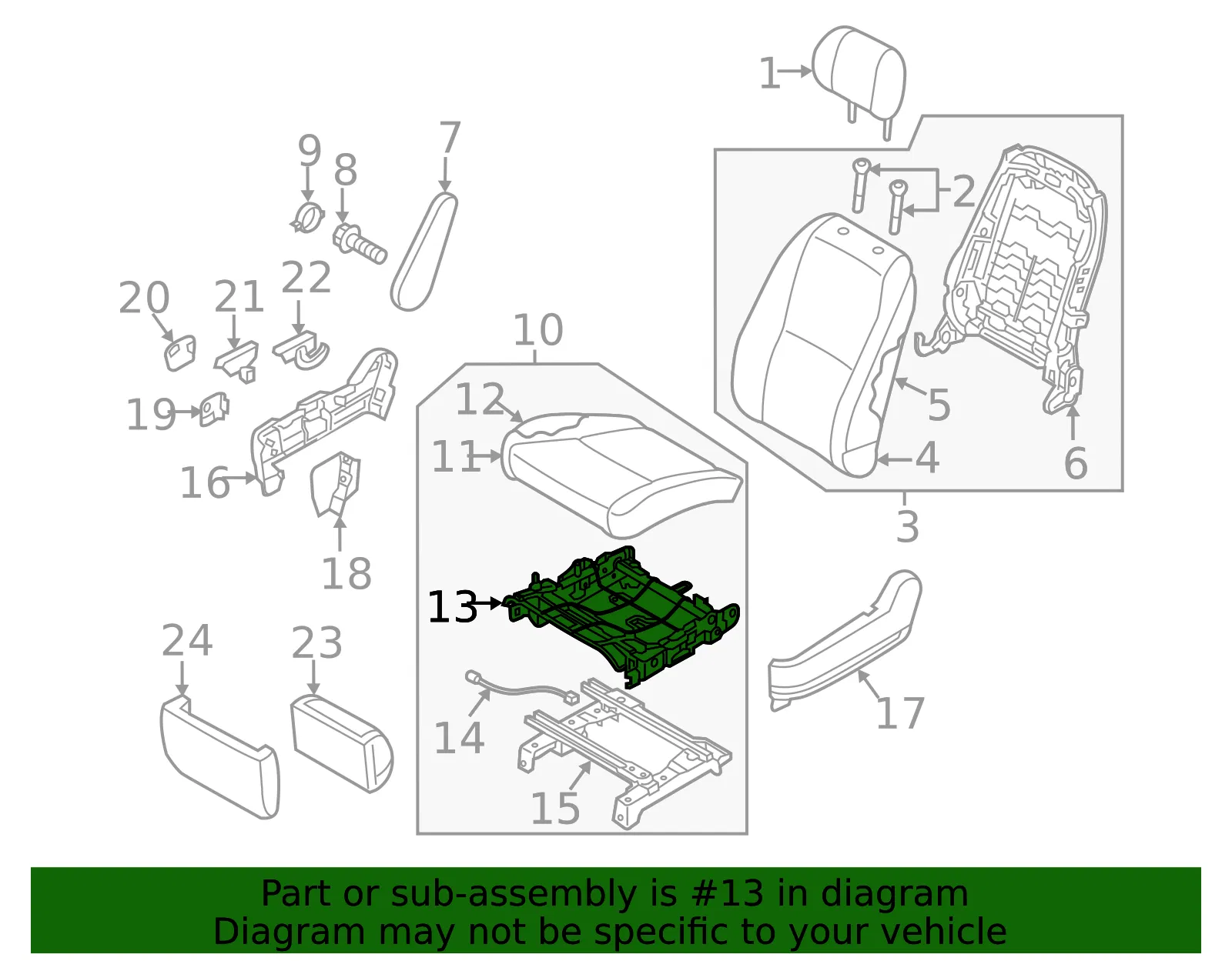 Seat Frame - Driver's Side (LH) - Kia (89110-A9700) - view 2