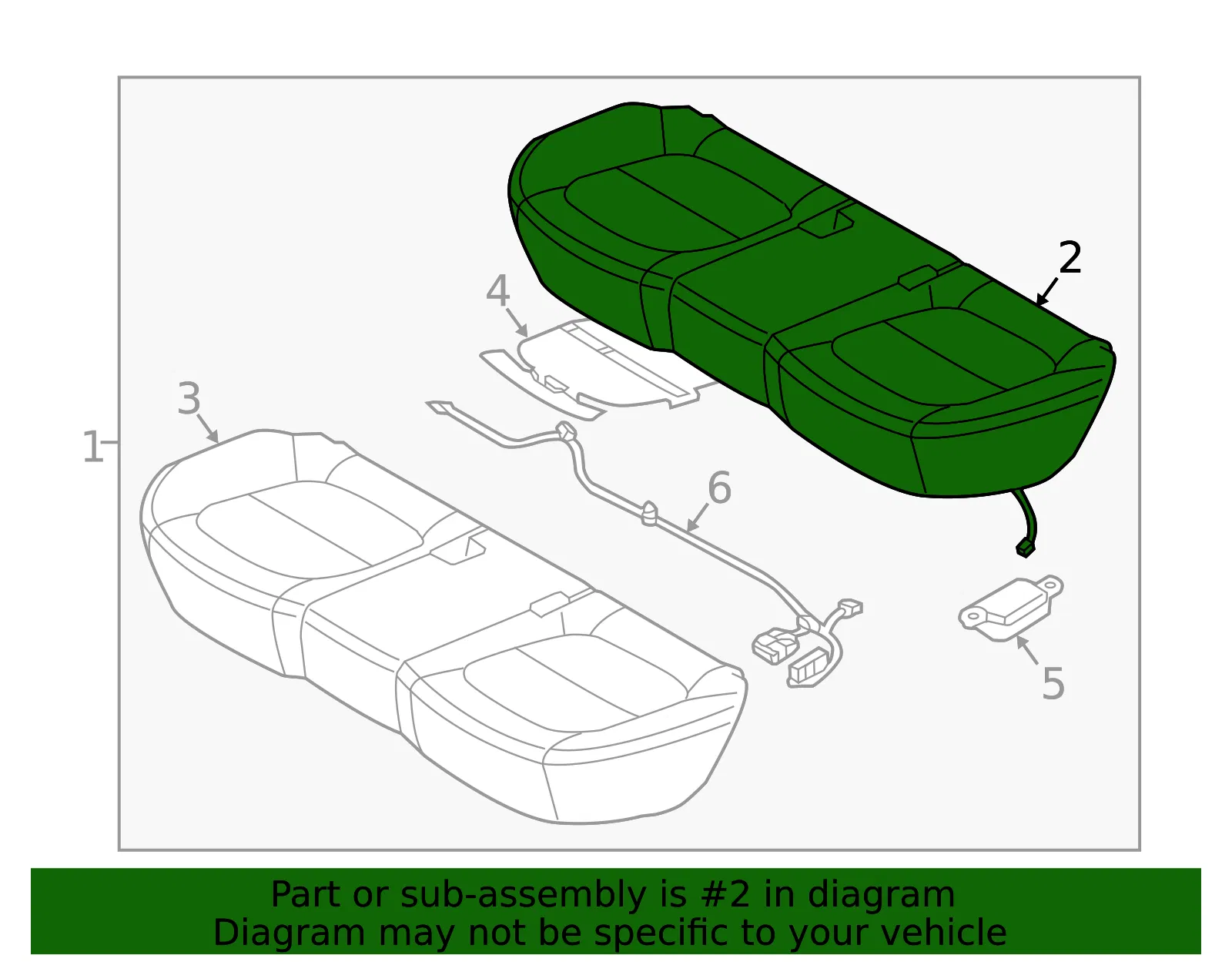 Seat Cushion Pad - Kia (89150-E4010) - view 2