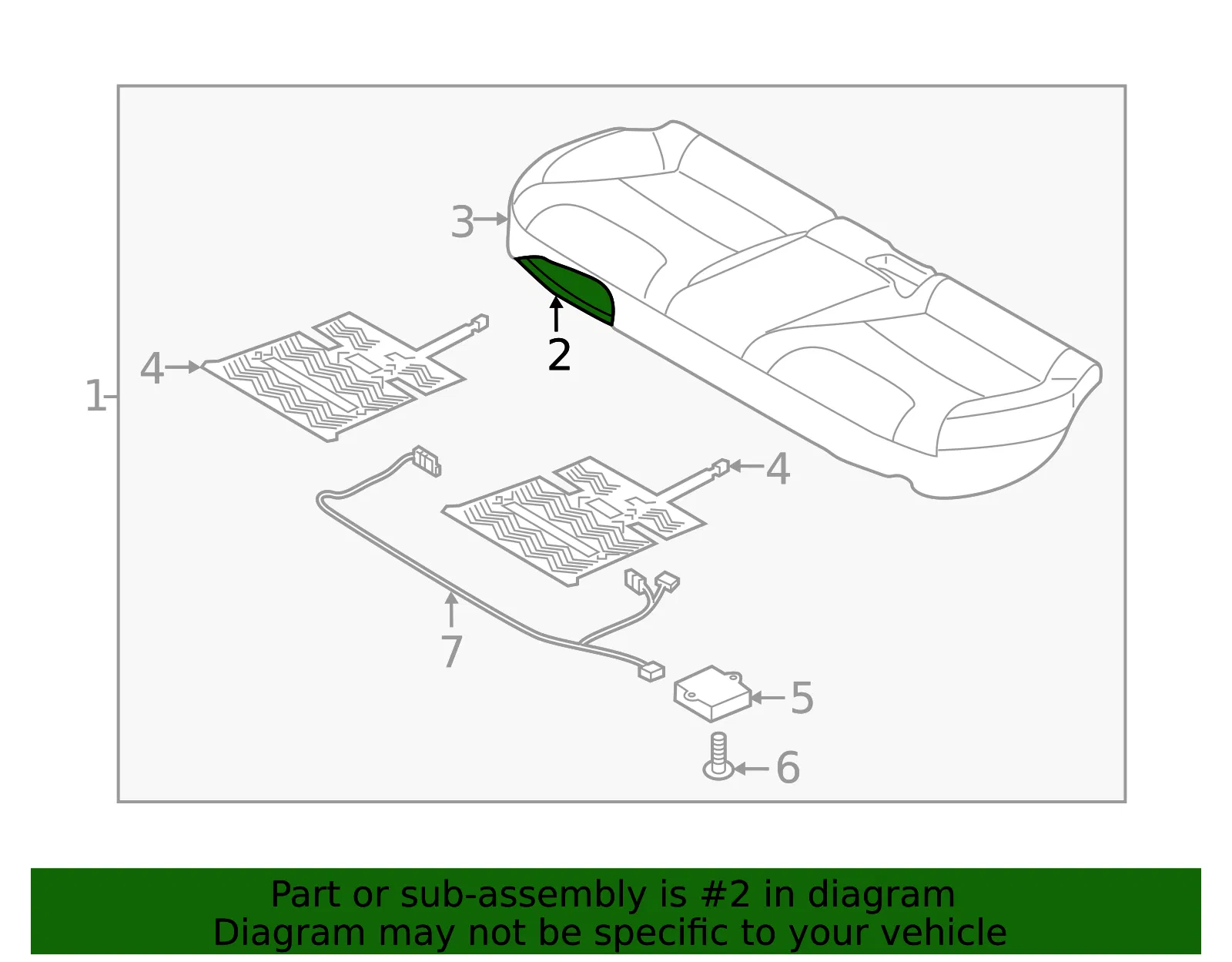 Seat Cushion Pad - Kia (89150-G5040) - view 2