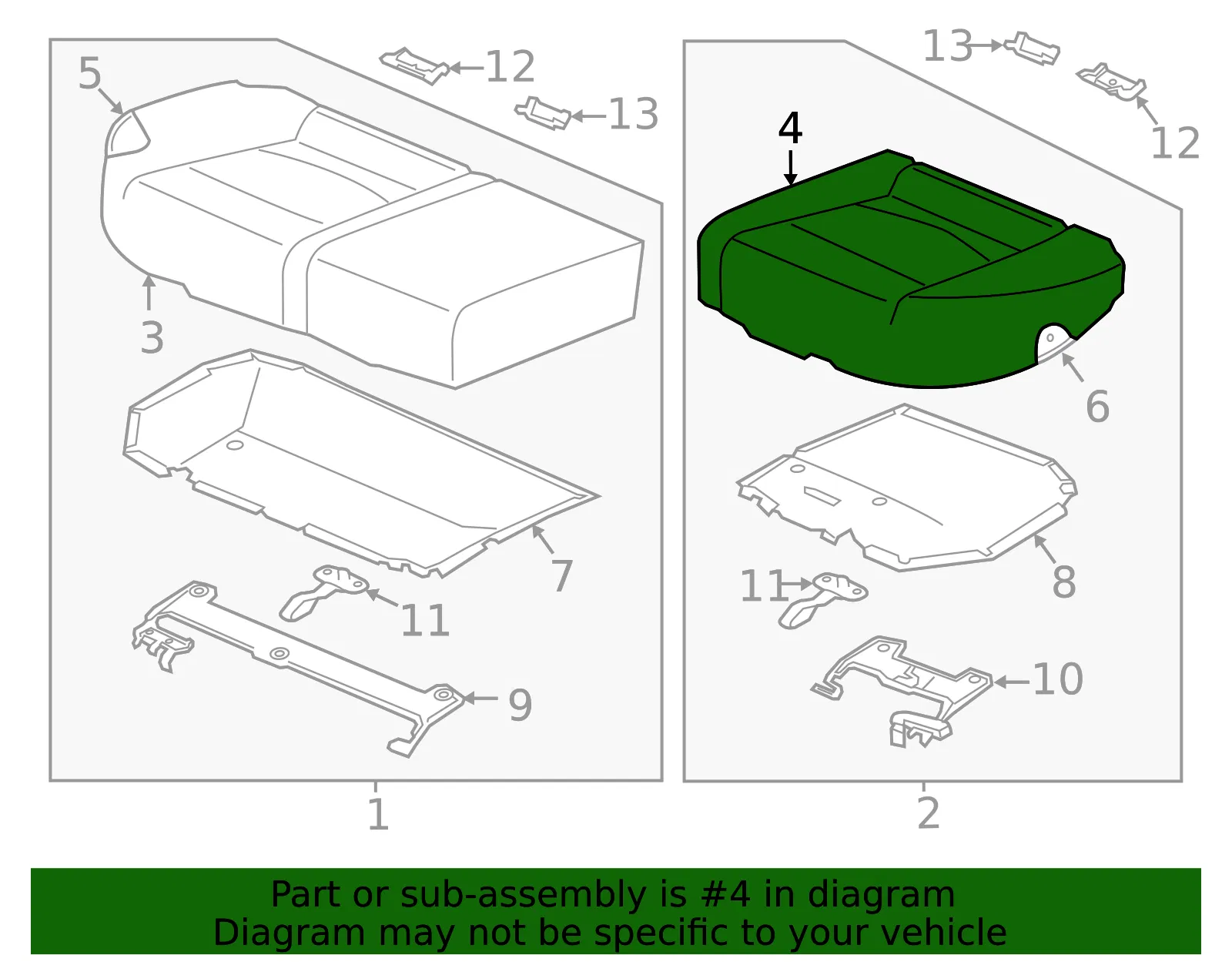 Cushion Cover - Driver's Side (LH) - Kia (89160-1M120DAY) - view 2