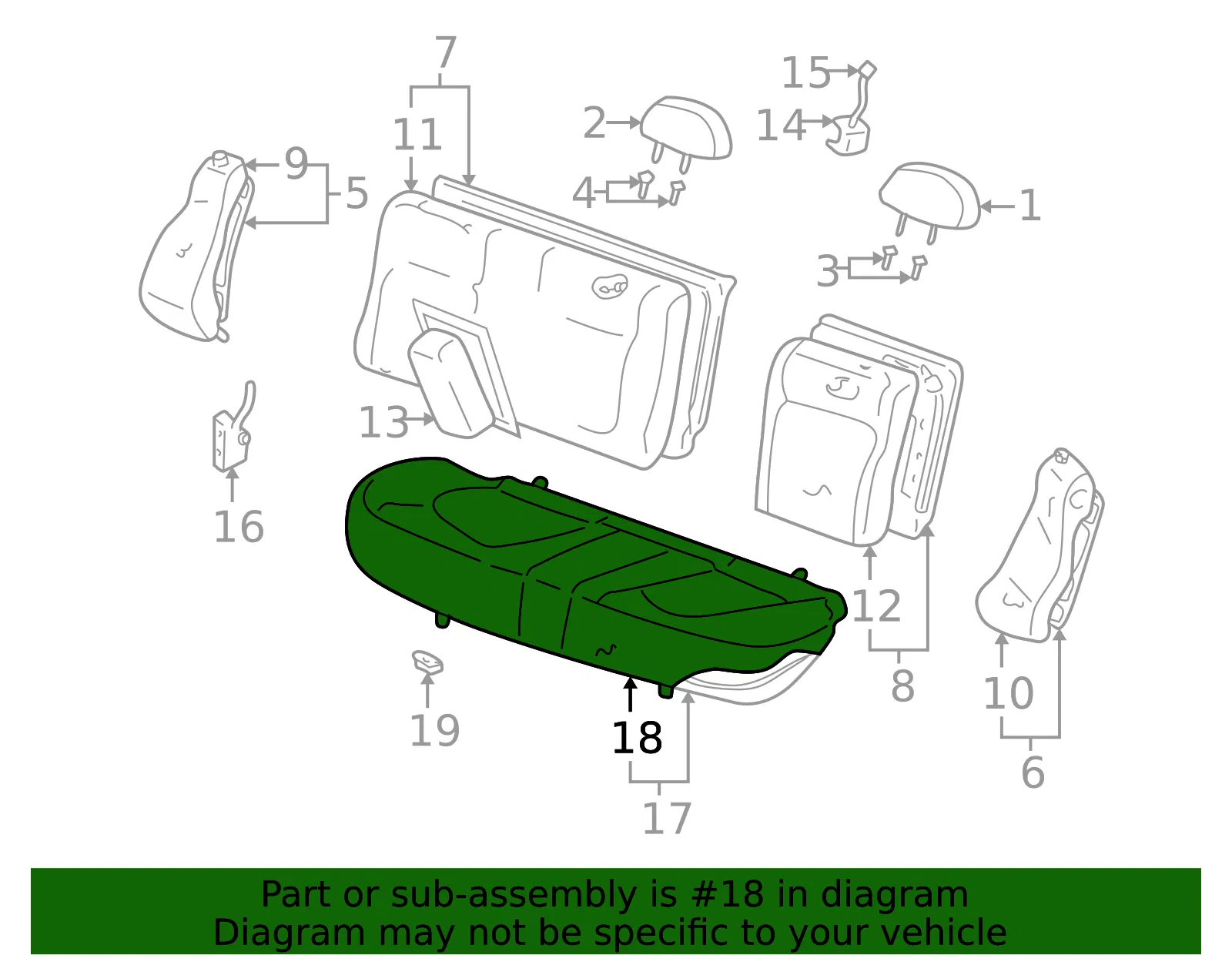Cushion Cover - Kia (89160-3C010GJA) - view 2