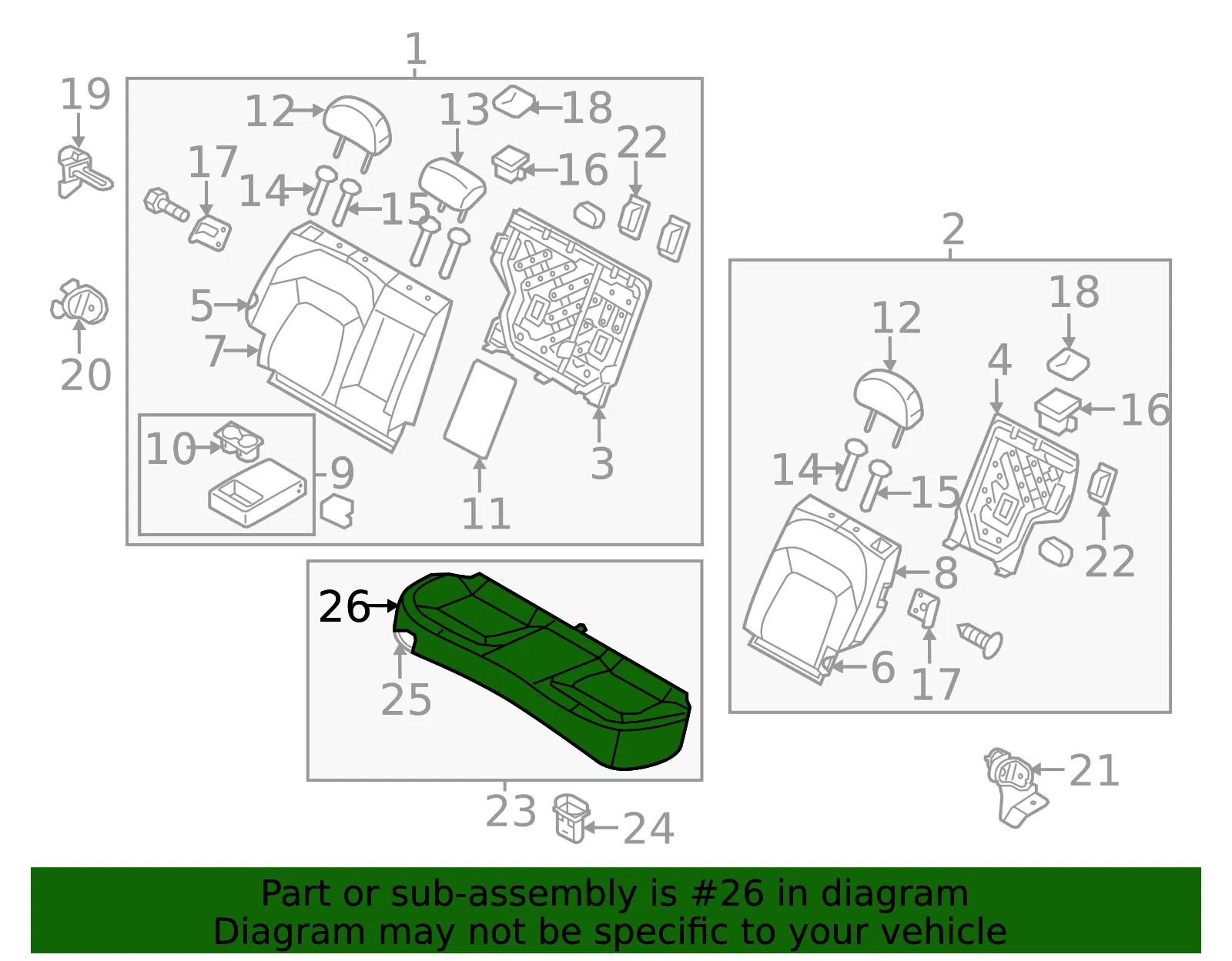 Cushion Cover - Kia (89160-3W030EA2) - view 2