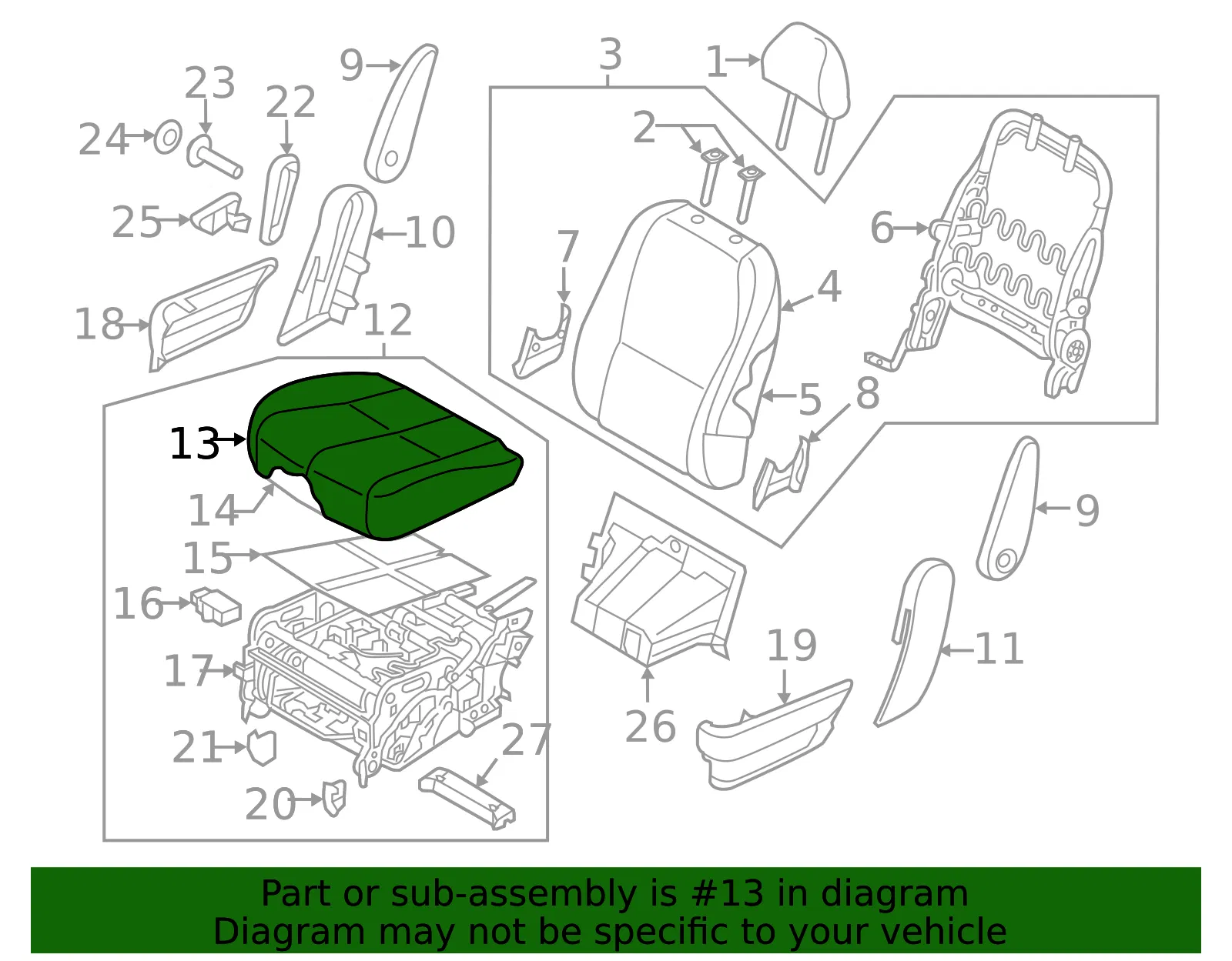 Cushion Cover - Kia (89160-A9010DL1) - view 2