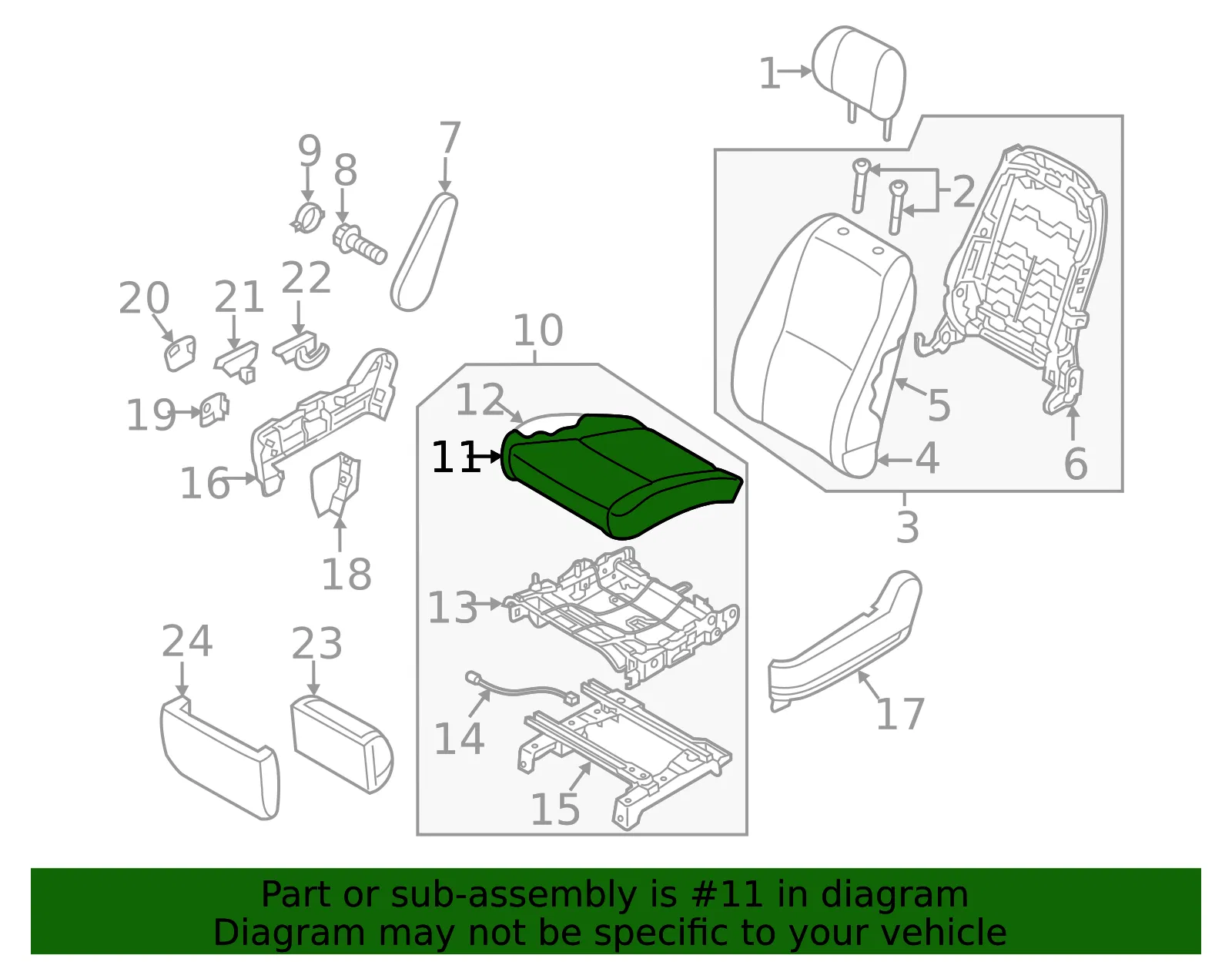 Cushion Cover - Driver's Side (LH) - Kia (89160-A9700DLA) - view 2
