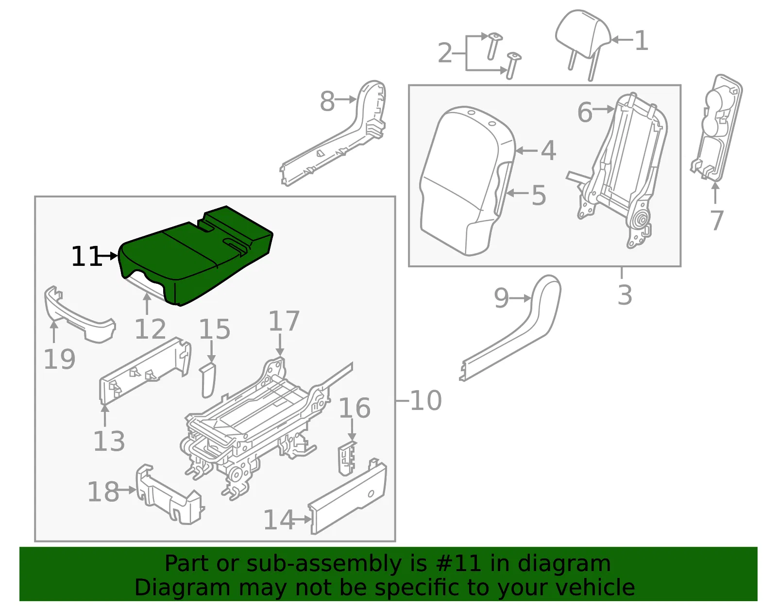 Cushion Cover - Kia (89160-A9BA0D7J) - view 2