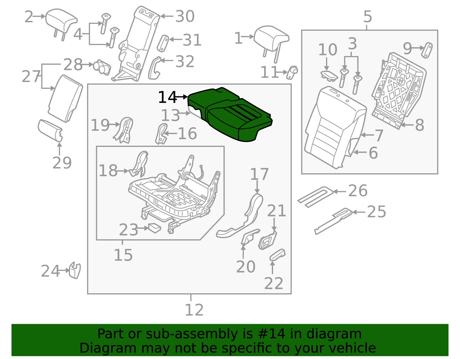 Cushion Cover - Driver's Side (LH) - Kia (89160-C6610C64) - view 2