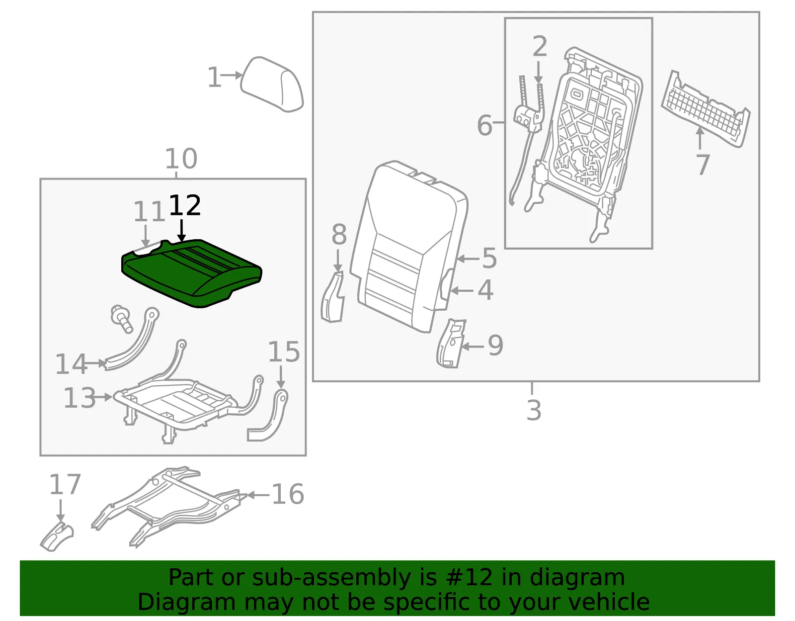 Cushion Cover - Kia (89160-C6820CC8) - view 2
