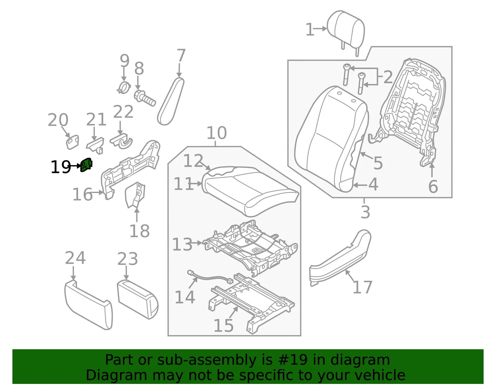 Knob - Driver's Side (LH) - Kia (89171-A9700BND) - view 2