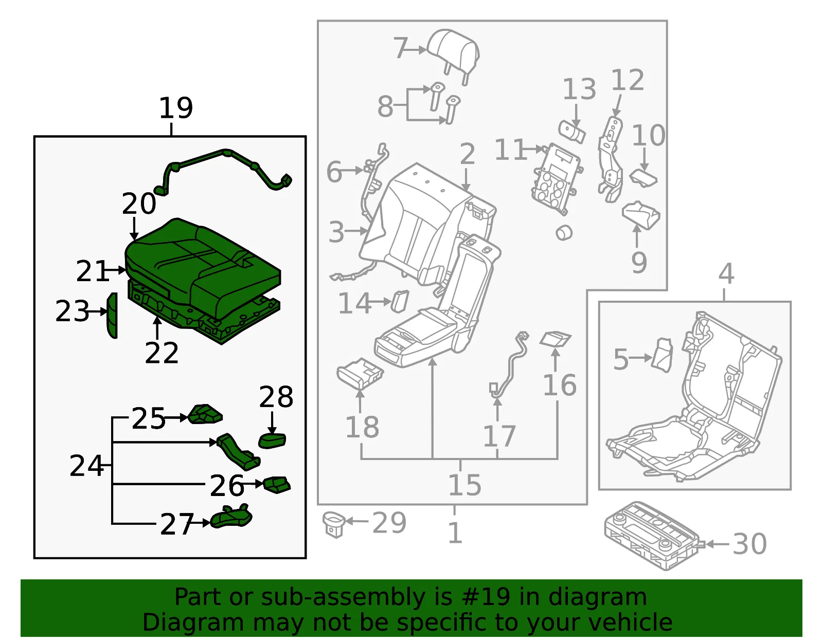 Cushion Assembly - Kia (89200-3T930KET) - view 2