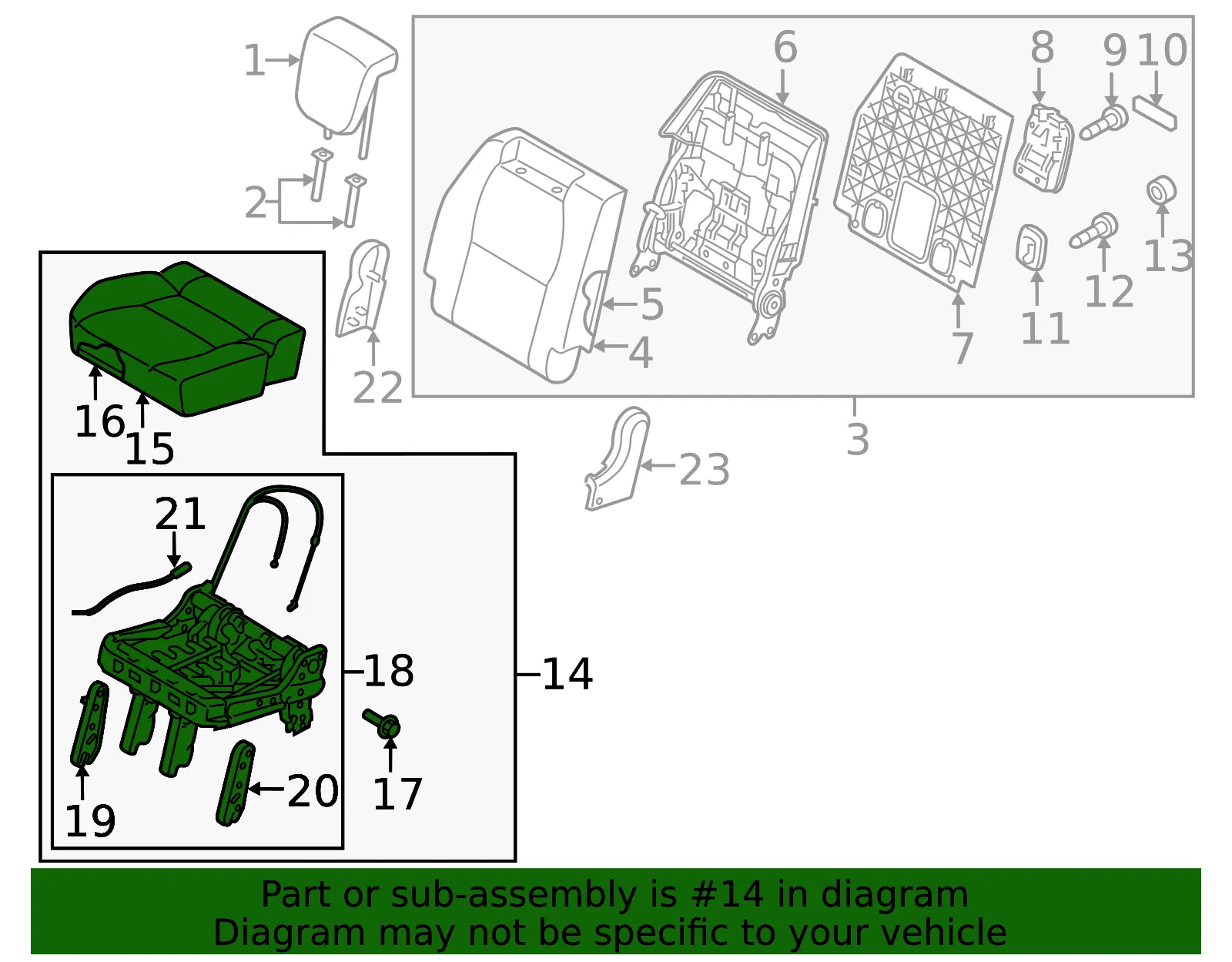 Seat Cushion - Kia (89200-A9AA0D7K) - view 2