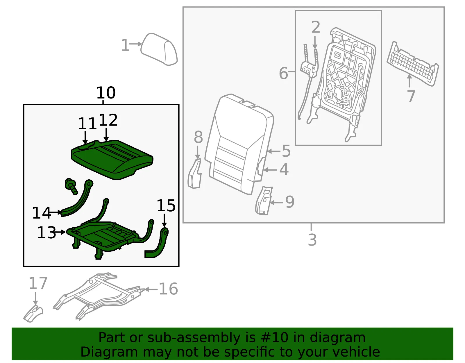 Cushion Assembly - Kia (89200-C6531C67) - view 2
