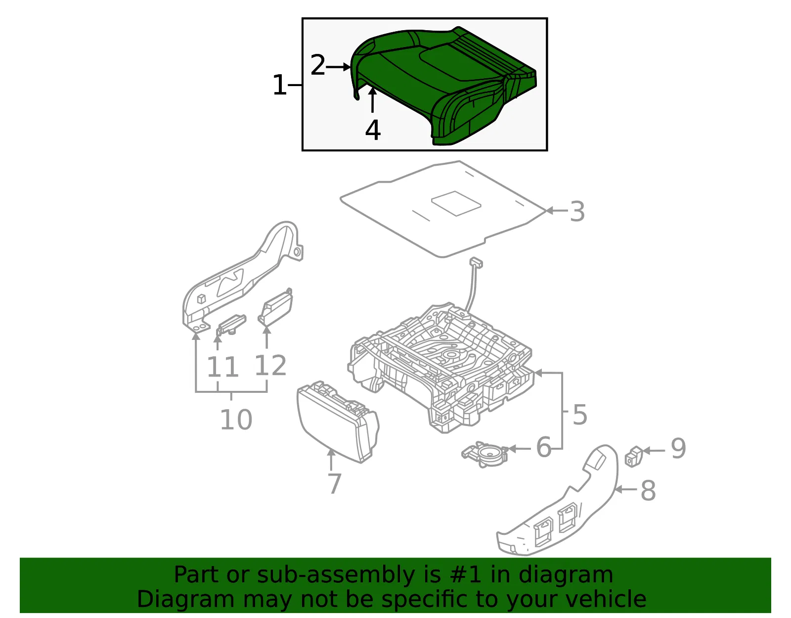 Cushion Assembly - Kia (89200-R0710KQ5) - view 2