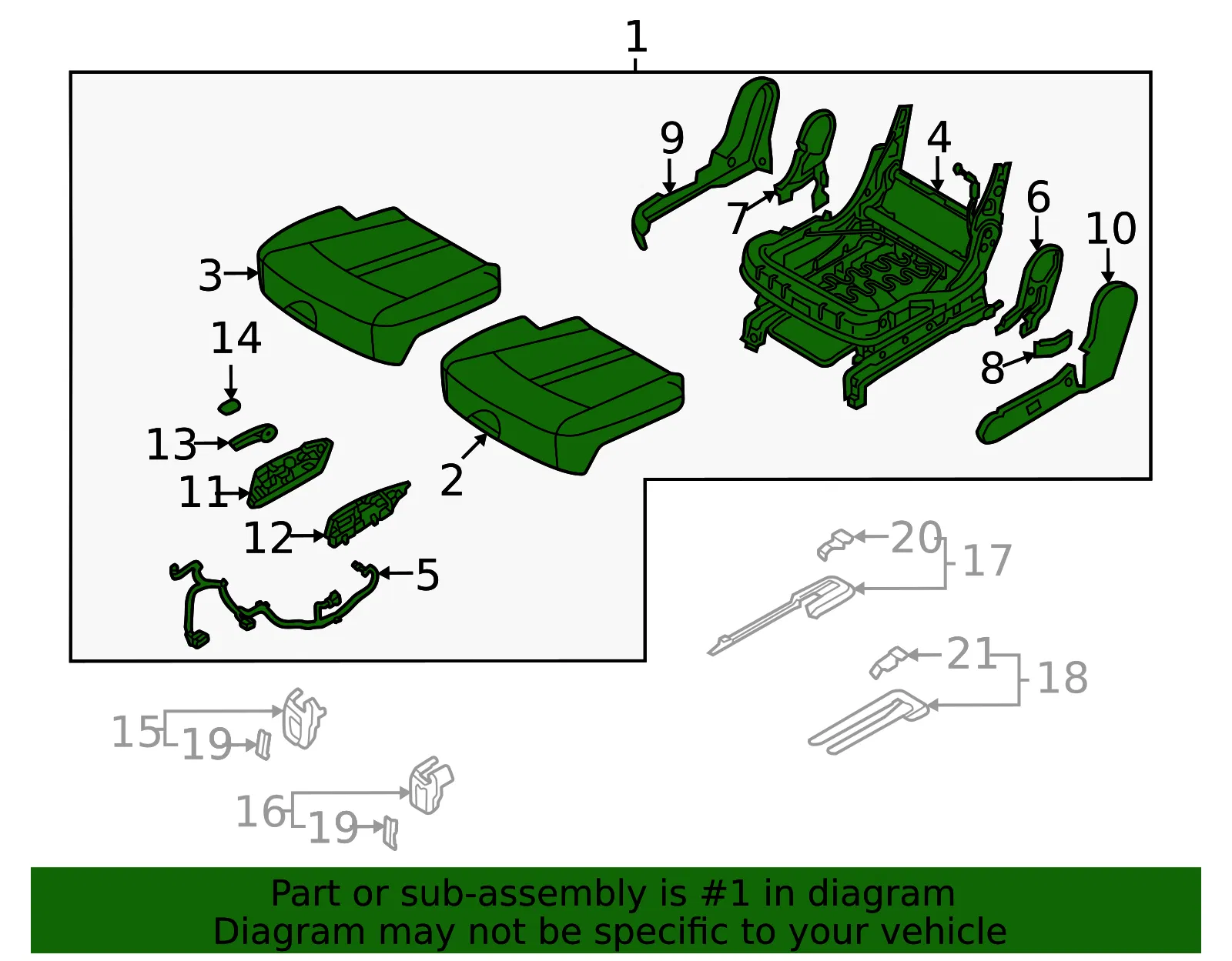 Cushion Assembly - Kia (89200-R5250MTH) - view 2
