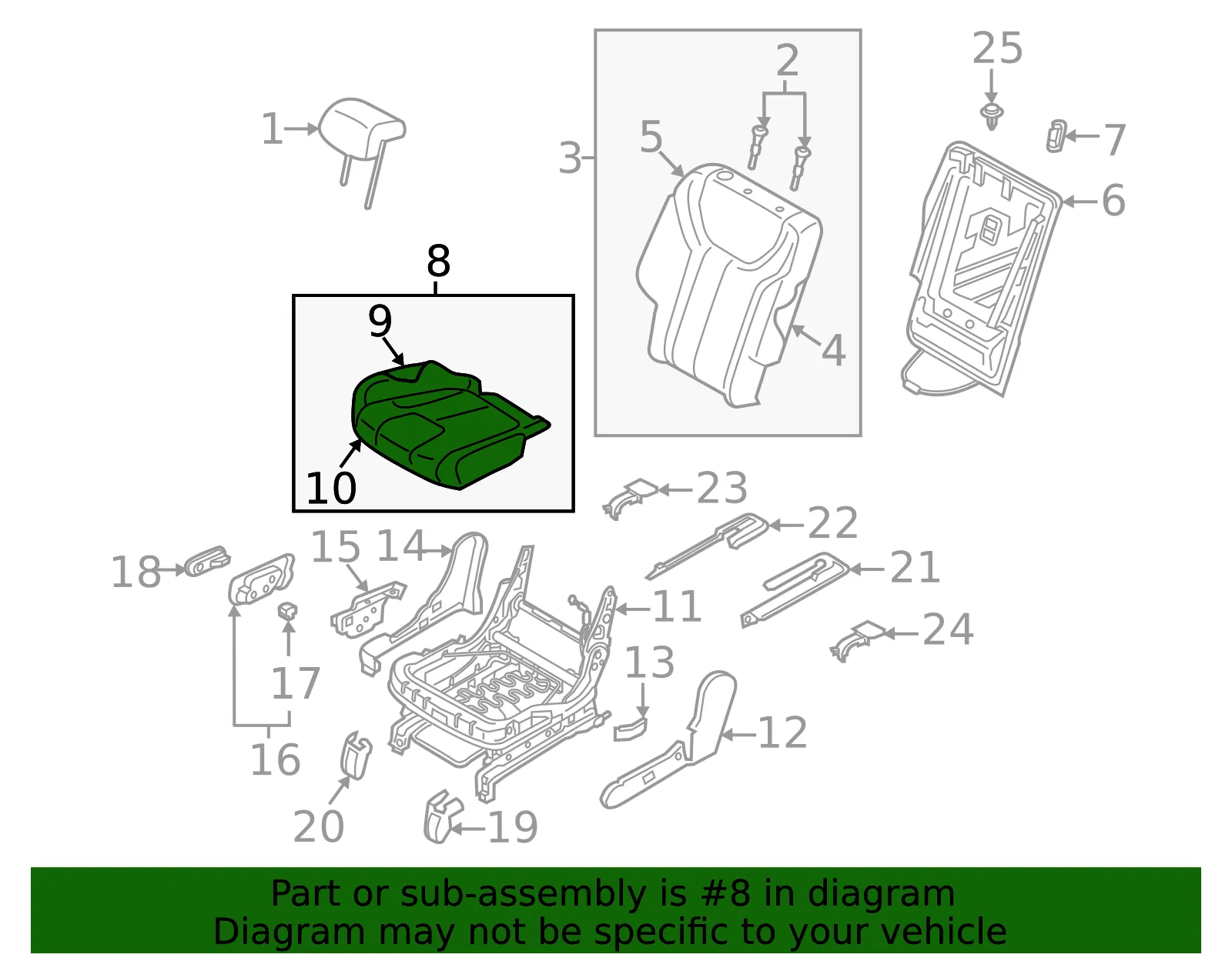 Cushion Assembly - Kia (89200-S9011ONC) - view 2