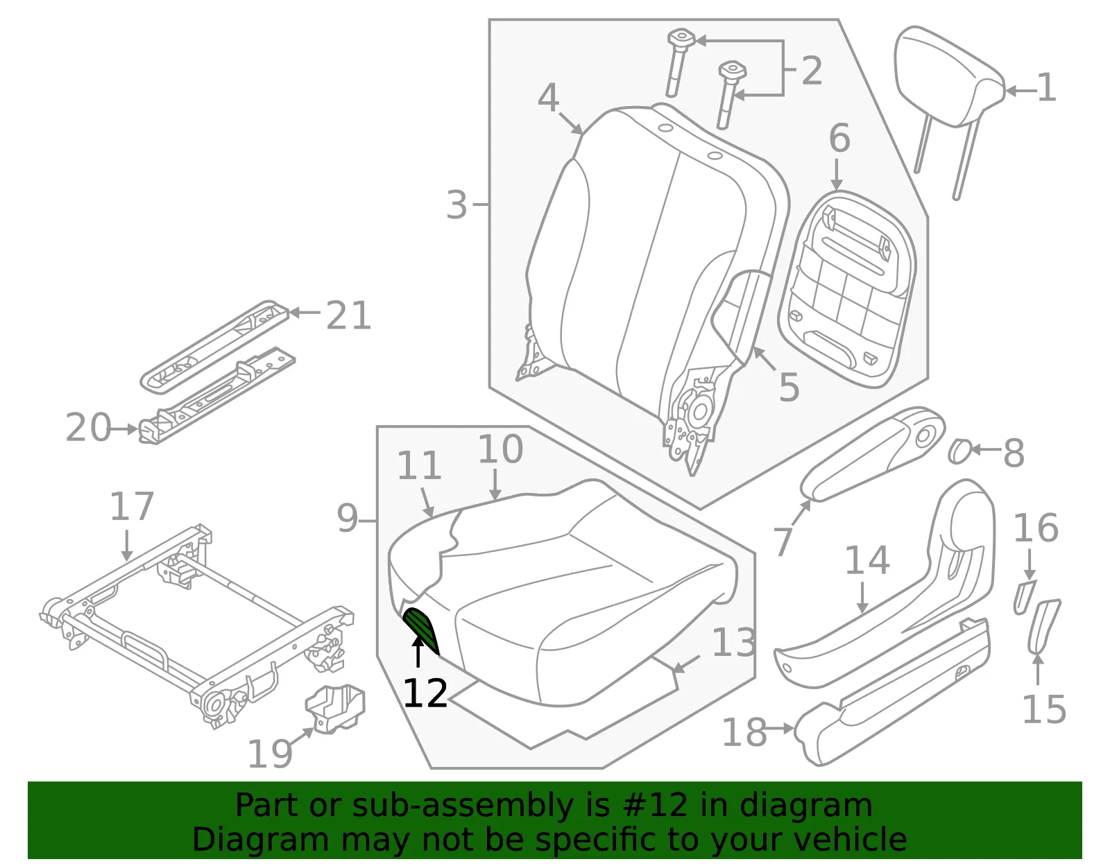Cushion Frame - Passenger Side (RH) - Kia (89210-4D111) - view 2