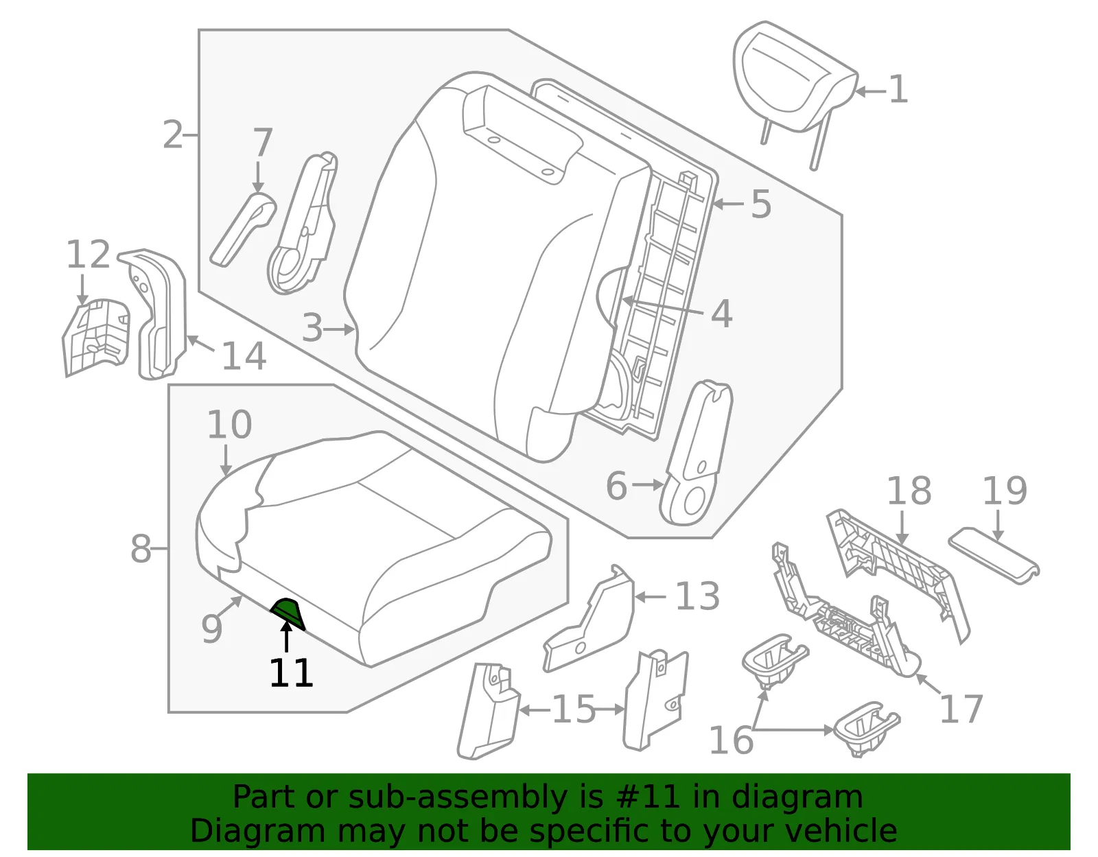 Cushion Frame - Kia (89210-4D121DP) - view 2