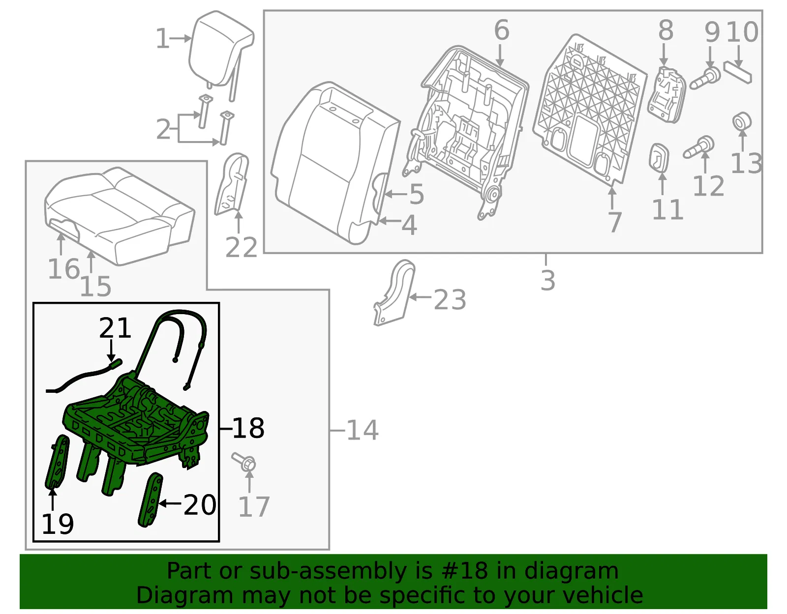 Cushion Frame - Kia (89210-A9070) - view 2