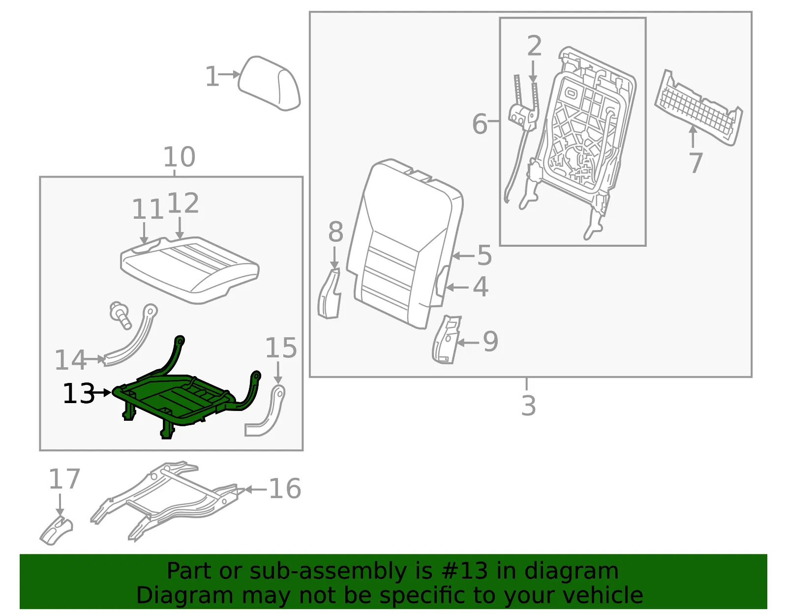 Cushion Frame - Kia (89210-C6500) - view 2