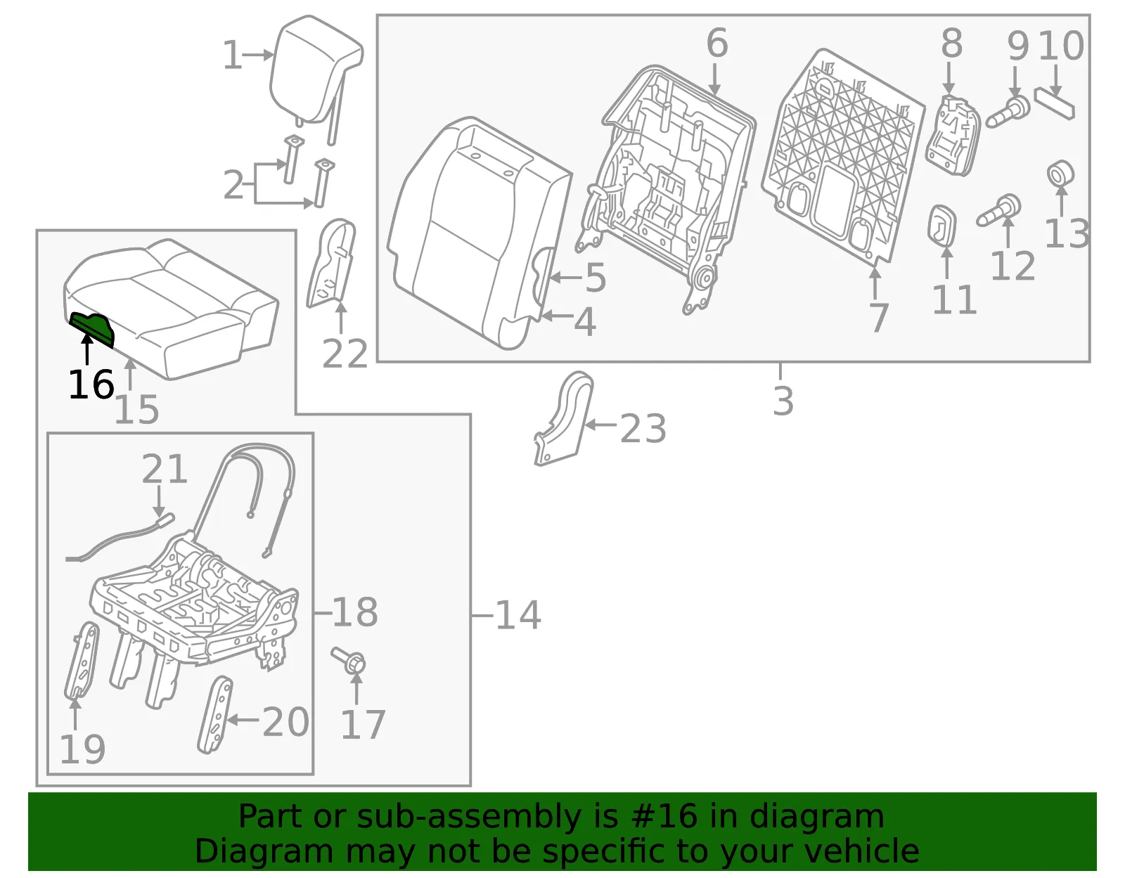 Seat Cushion Pad - Kia (89250-A9071) - view 2