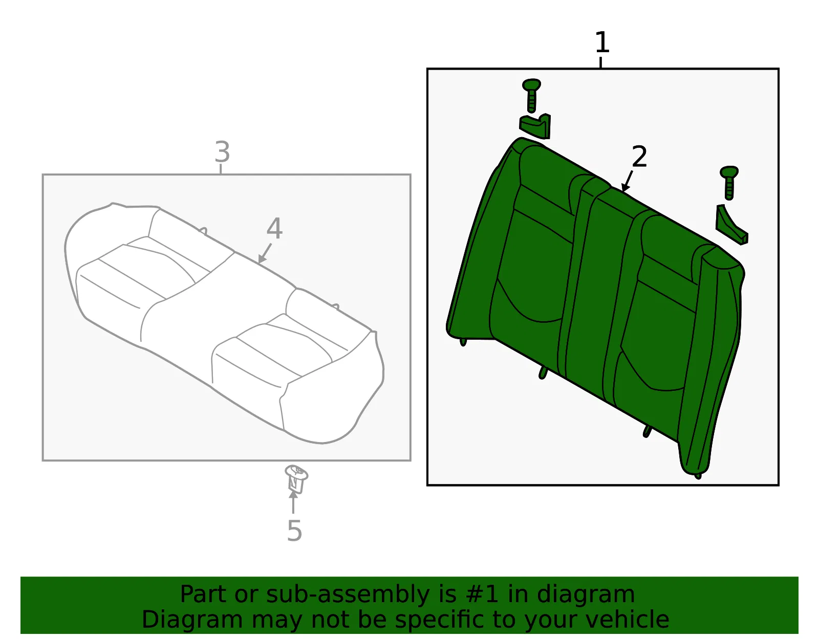 Seat Back Assembly - Kia (89300-1M322AF6) - view 2