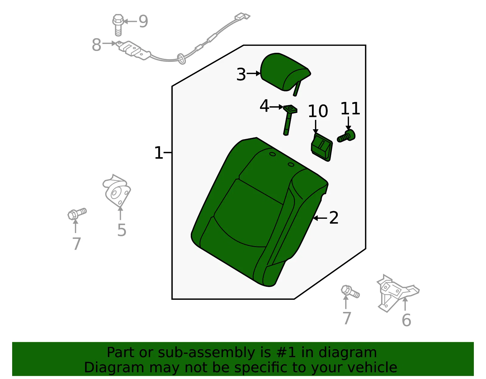 Seat Back Assembly - Kia (89300-1M680AF1) - view 2