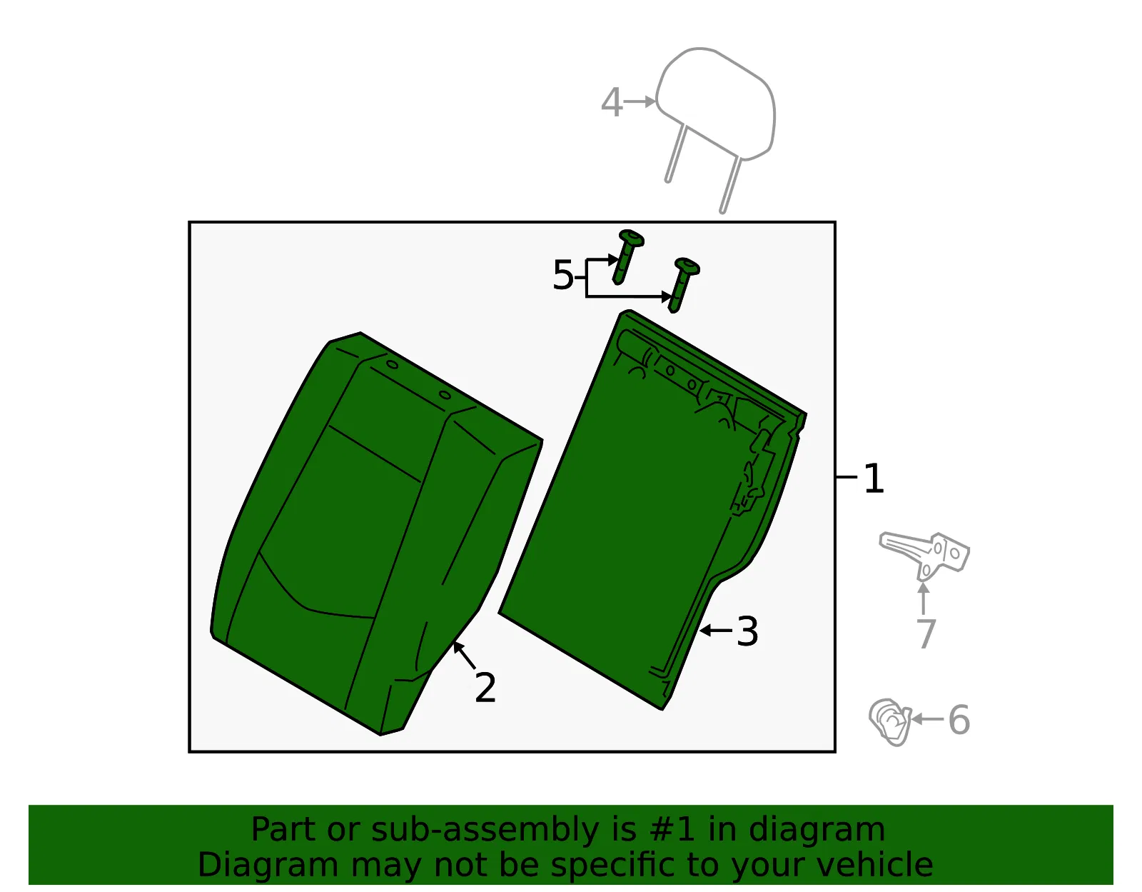 Seat Back Assembly - Kia (89300-1M981DCT) - view 2