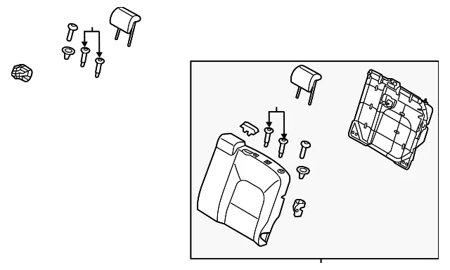 Seat Back Assembly - Driver's Side (LH) - Kia (89300-1W192BDW)