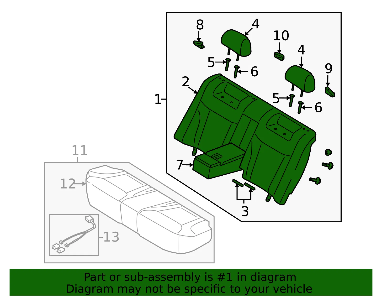 Seat Back Assembly - Kia (89300-3FAW0718) - view 2