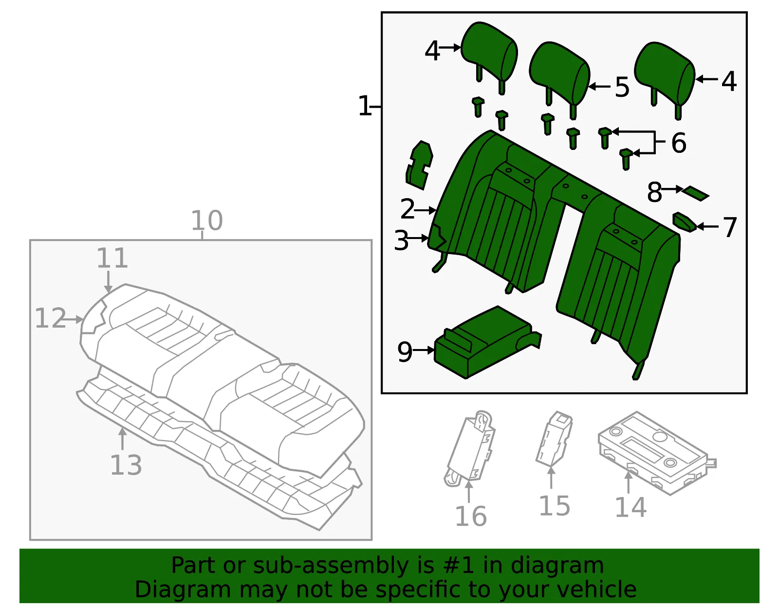 Seat Back Assembly - Kia (89300-3TNG0KER) - view 2