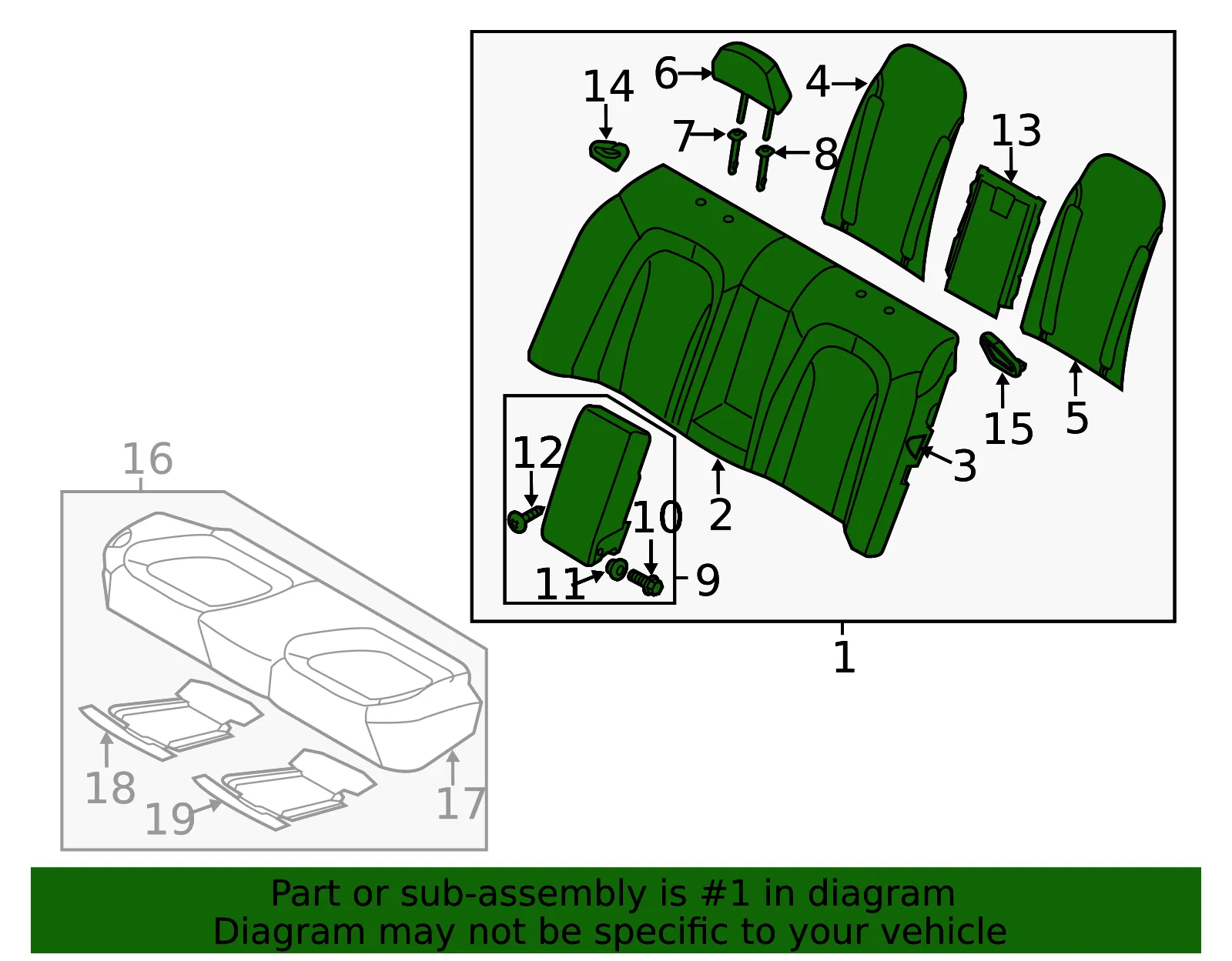 Seat Back Assembly - Kia (89300-4UCE0AVM) - view 2