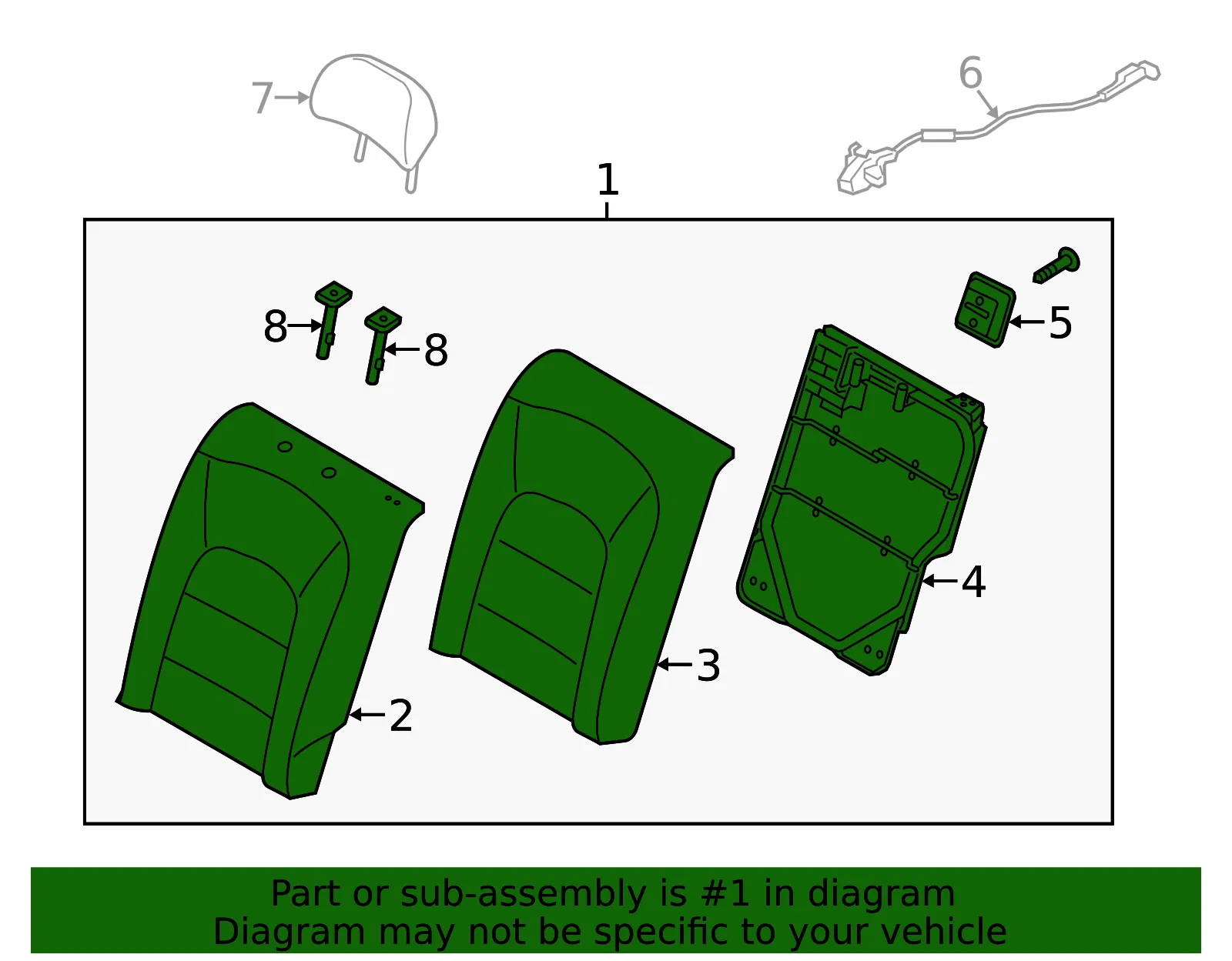 Seat Back Assembly - Kia (89300-A7500K3F) - view 2